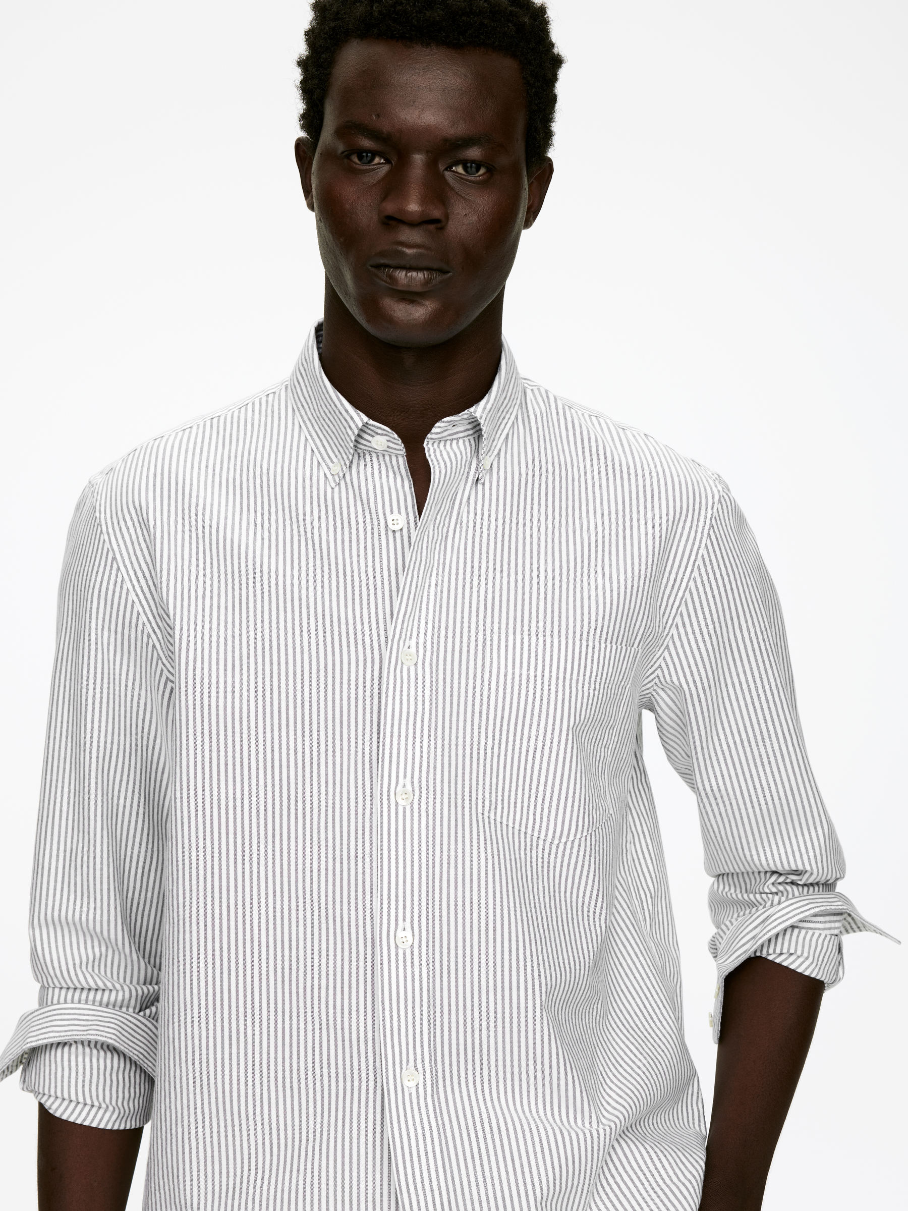 Oxford Shirt - Grey/White - Regular fit - Men - StillMedia/Lookbook - 5