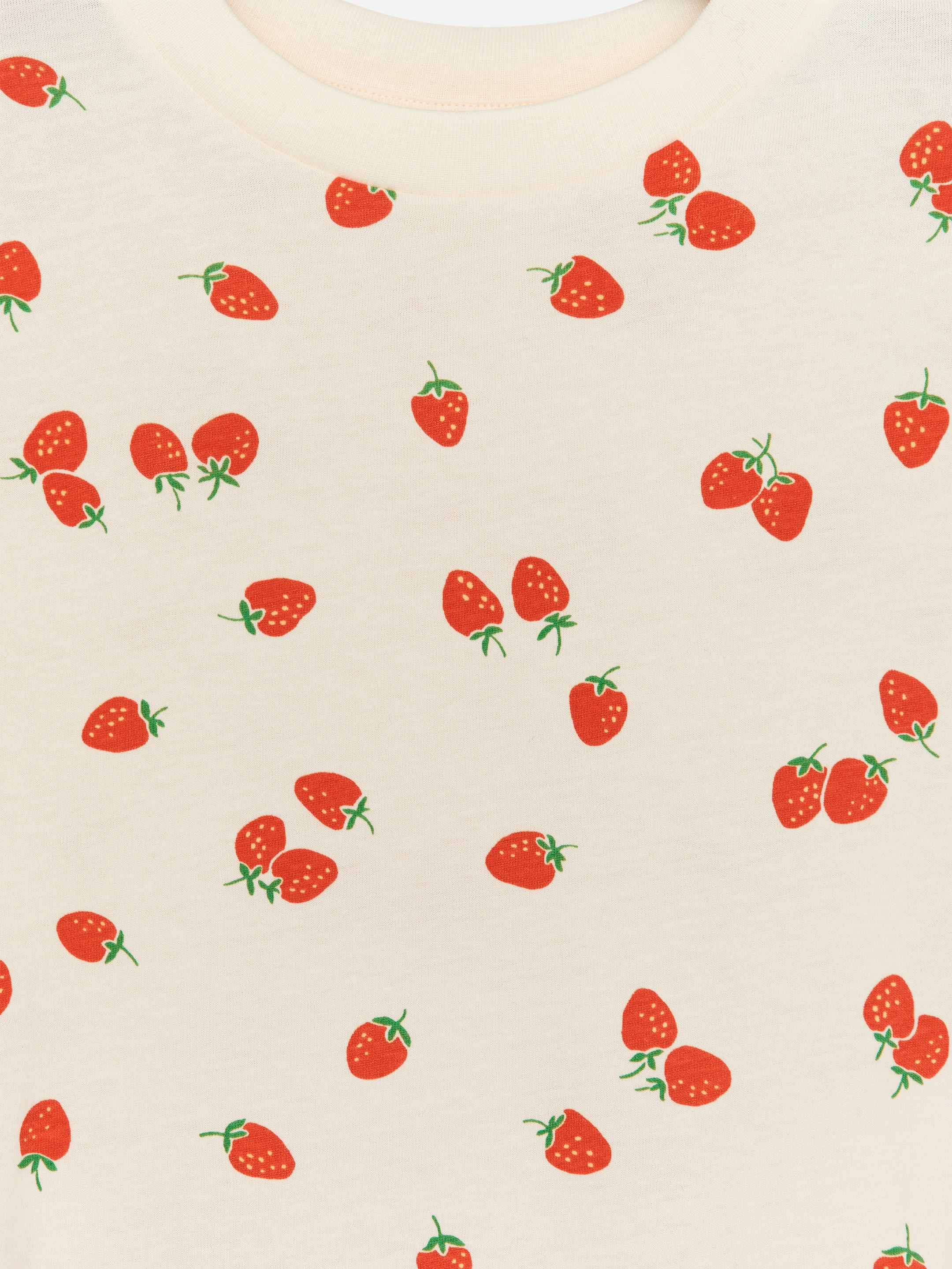 Grösseres Bild ansehen: Jerseykleid mit Rüschen - Cremeweiß/Erdbeeren - KINDER | H&M CH 3