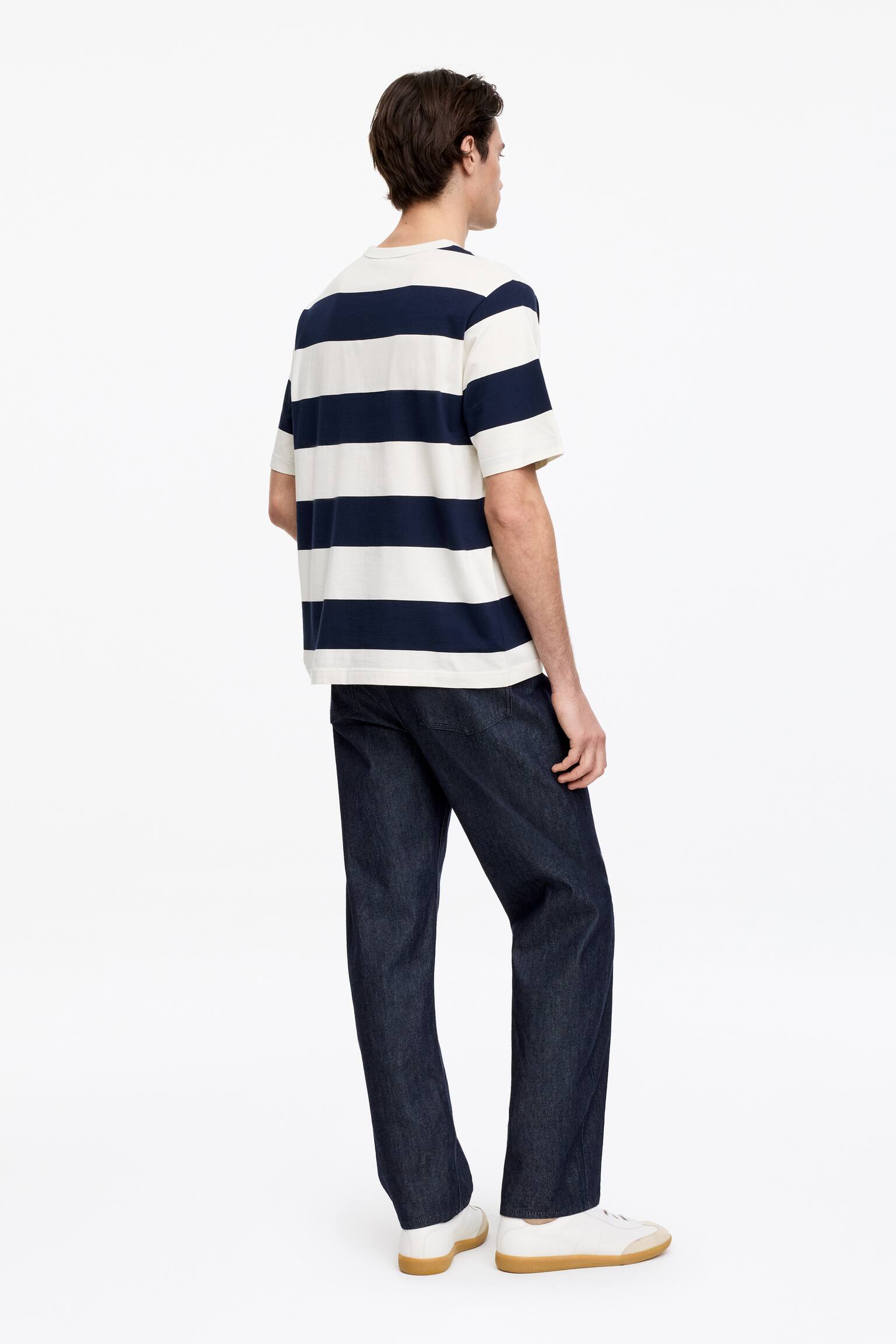 T-shirt i bomull - Blå/vit/Grön/vit - 9