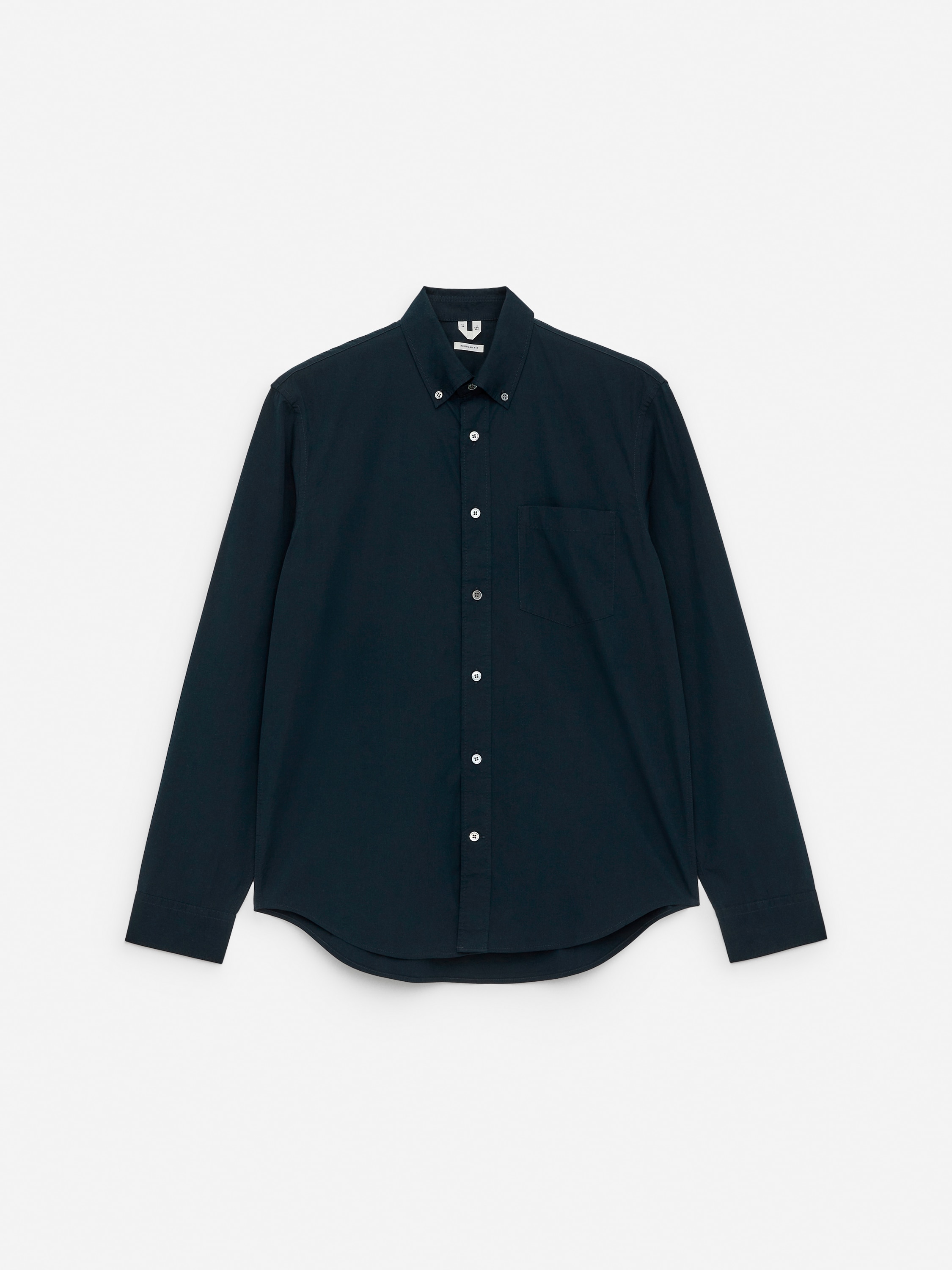 Button-Down Poplin Shirt - Dark Blue/White