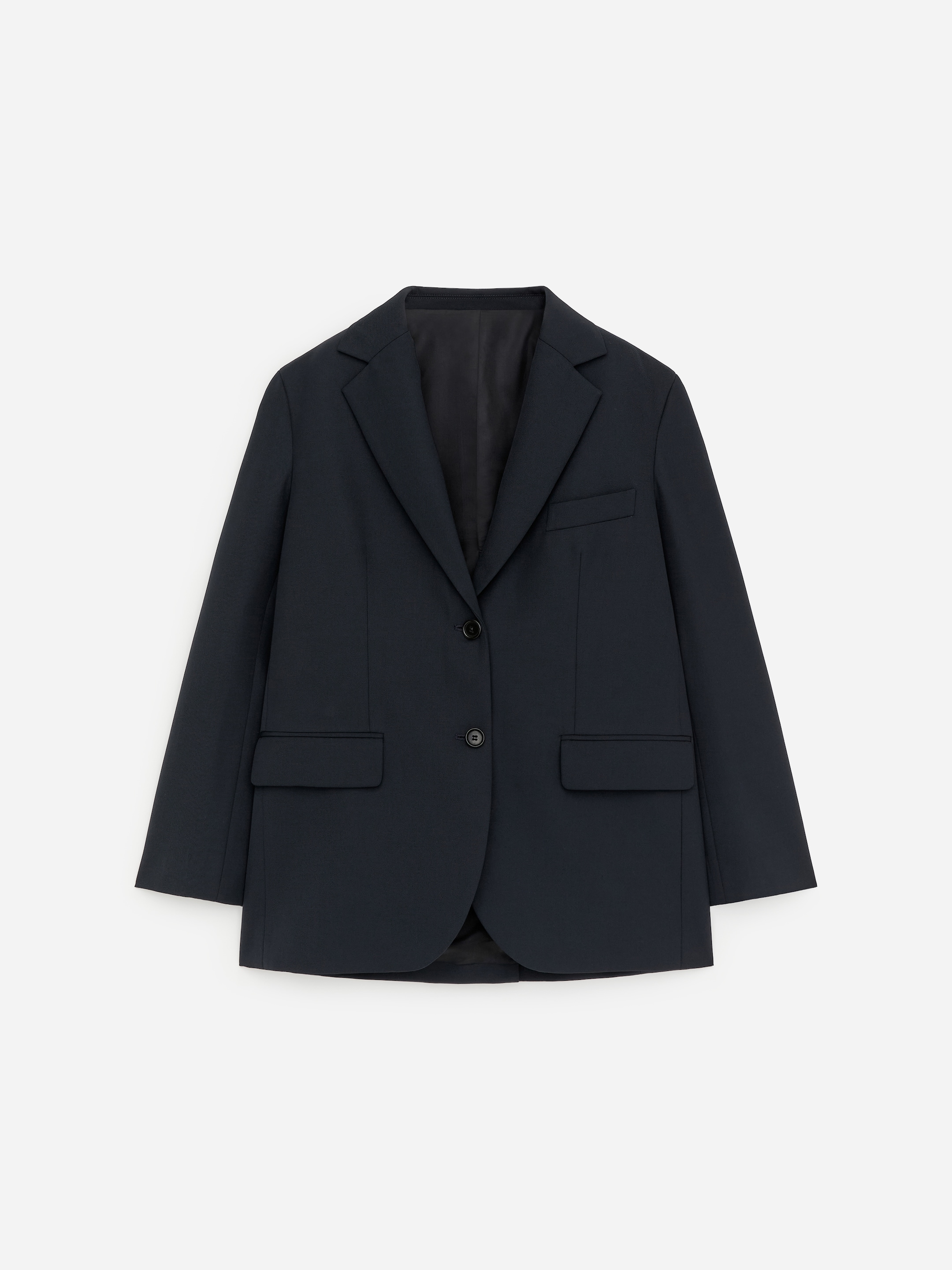 Wool-Blend Blazer-Blue-18258