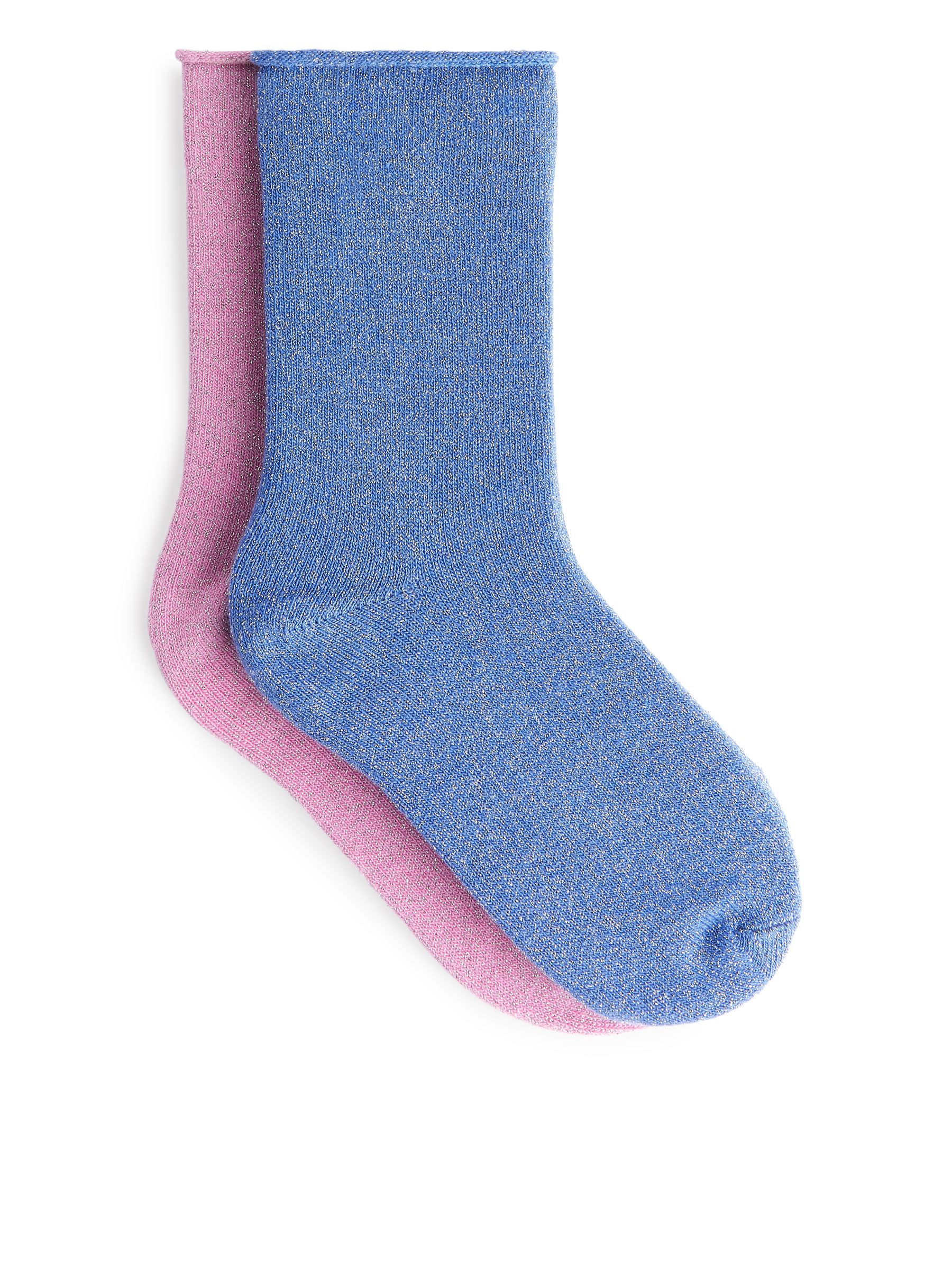 Glitzersocken, 2 Paar - Rosa/Blau - Regular Fit - Kinder - StillMedia/DescriptiveStillLife - 1