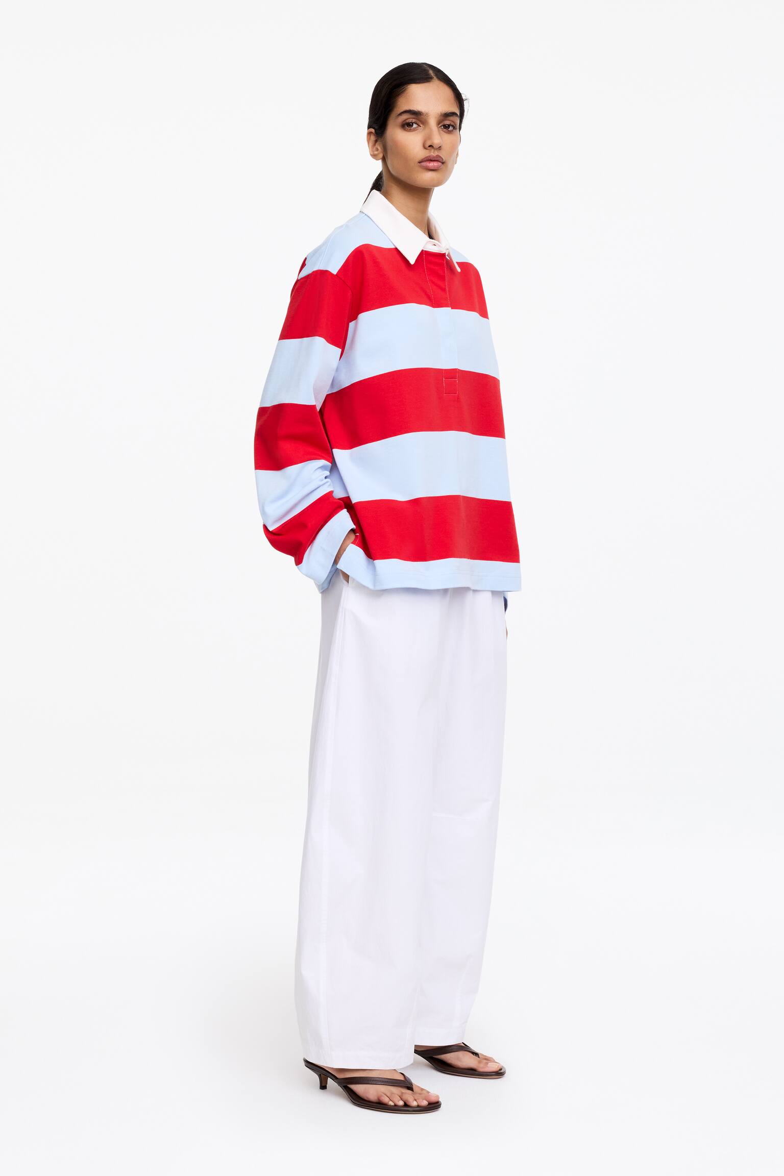 Polo em algodão - Vermelho/Azul/Castanho/Branco - 4