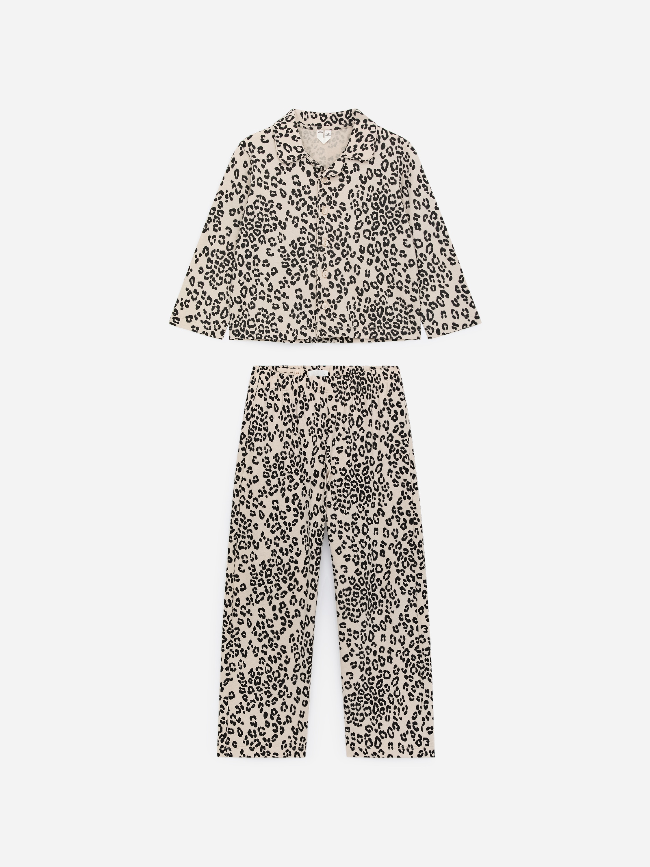 Set de Pijamale din Bumbac - Bej/Negru/Lila/Inimioare roșii