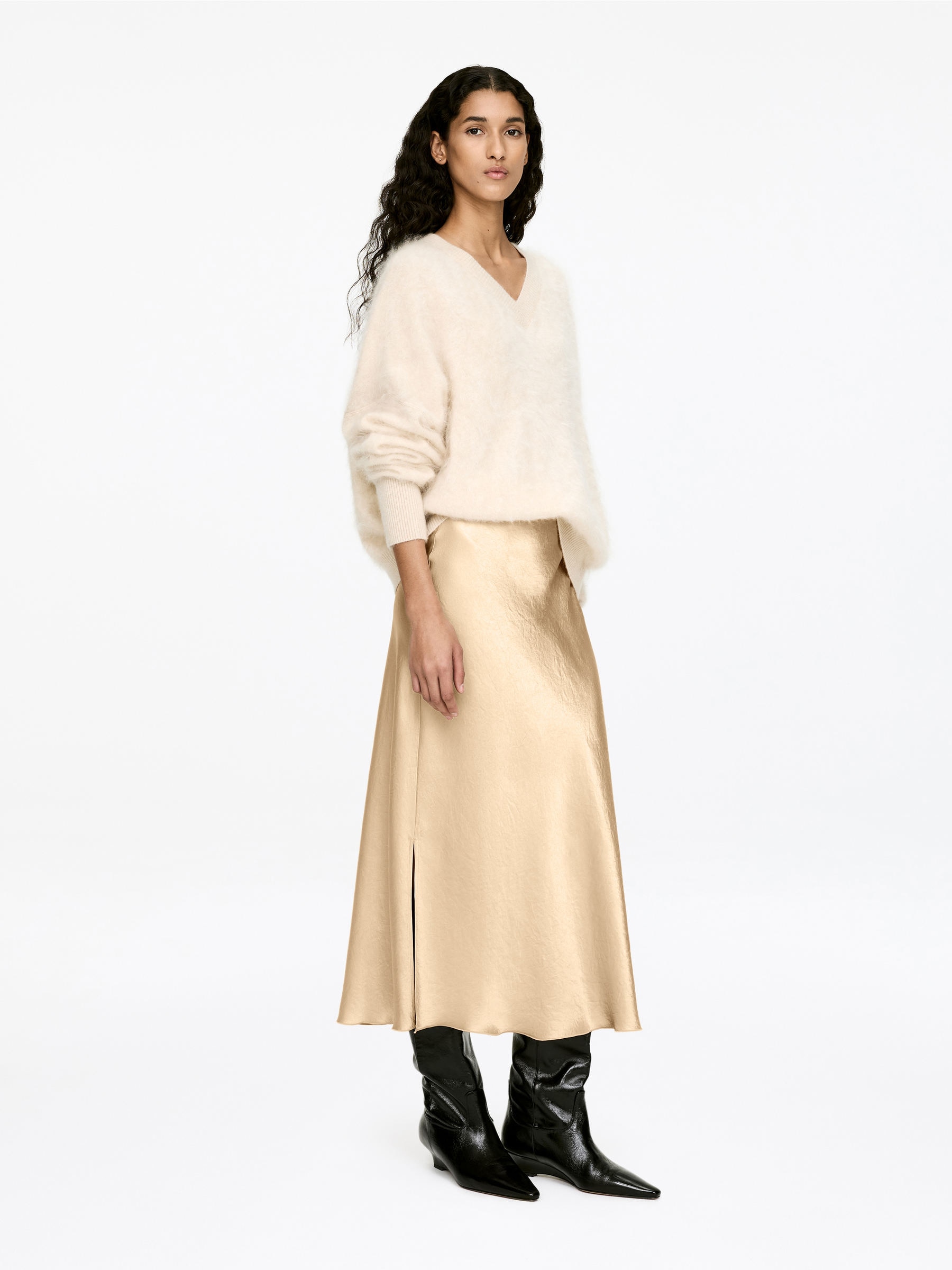 Jupe en satin - Beige - Regular fit - Femme - StillMedia/Lookbook - 8