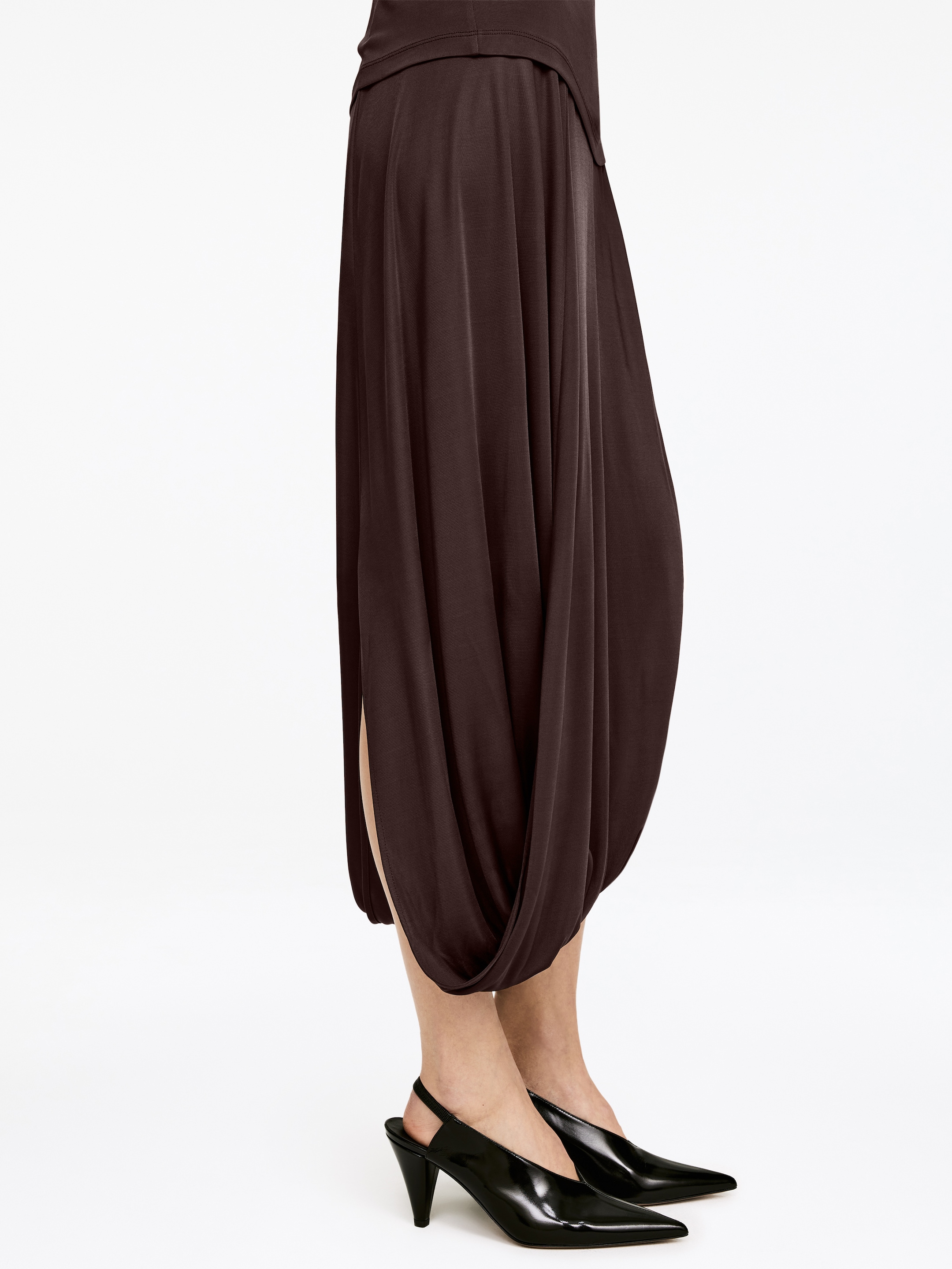 View larger image: Draped Viscose Skirt - Dark Brown - Ladies | H&M GB 4