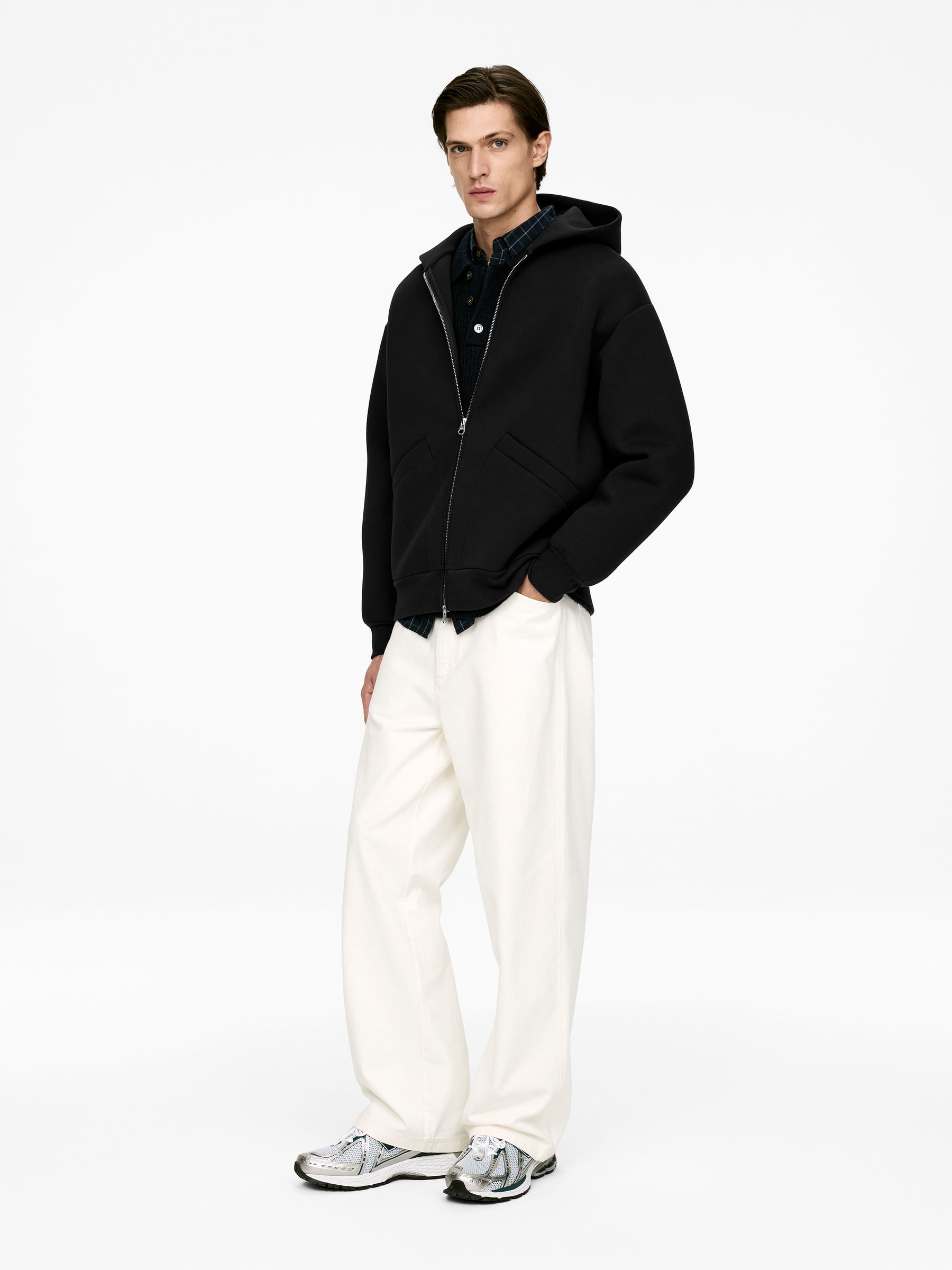 Scuba Zip Hoodie - Black - Relaxed fit - Men - StillMedia/Lookbook - 7