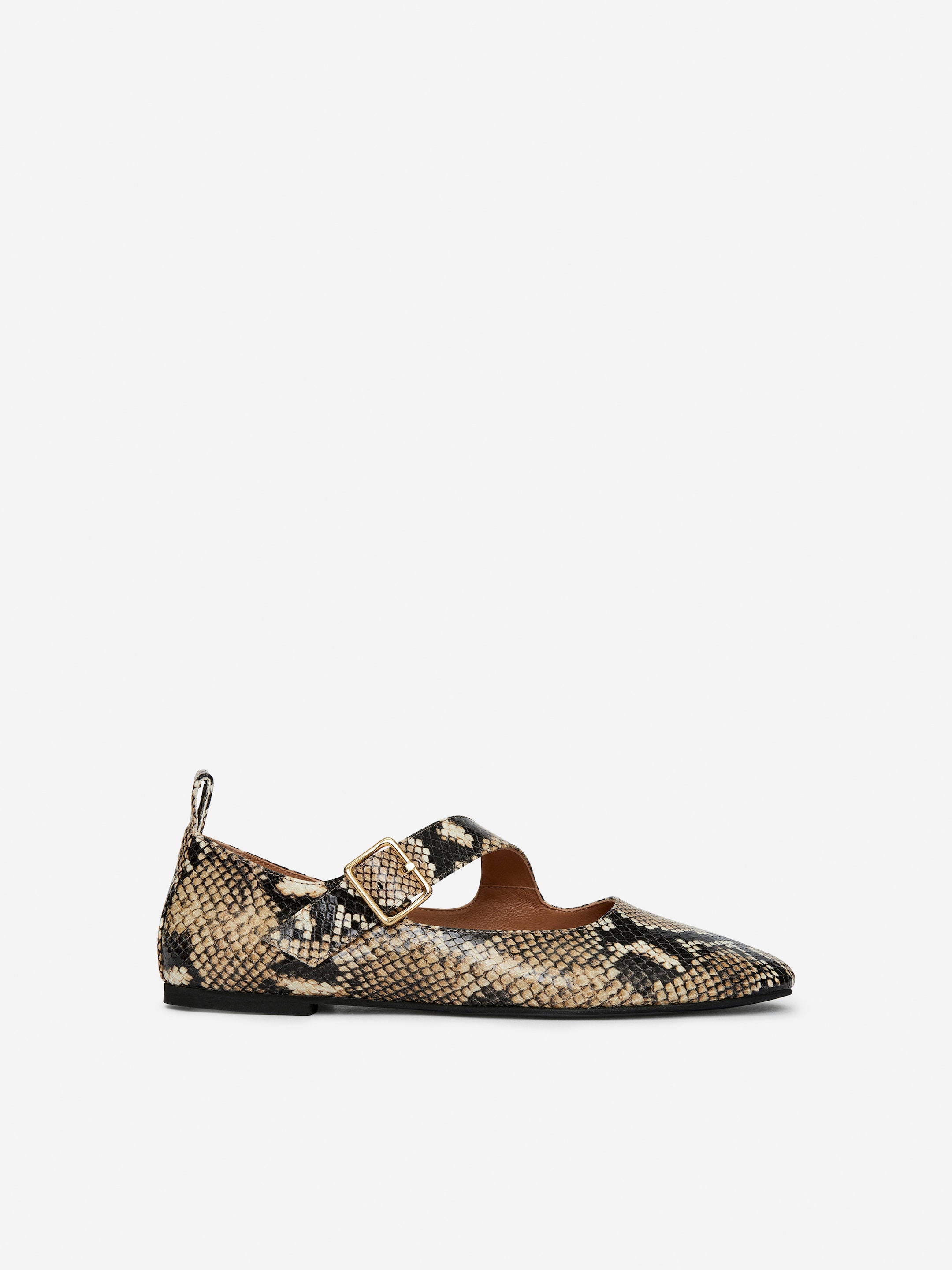 Leather Mary Jane Flats - Multi Colour/Faux Snake - Women - StillMedia/DescriptiveStillLife - 1