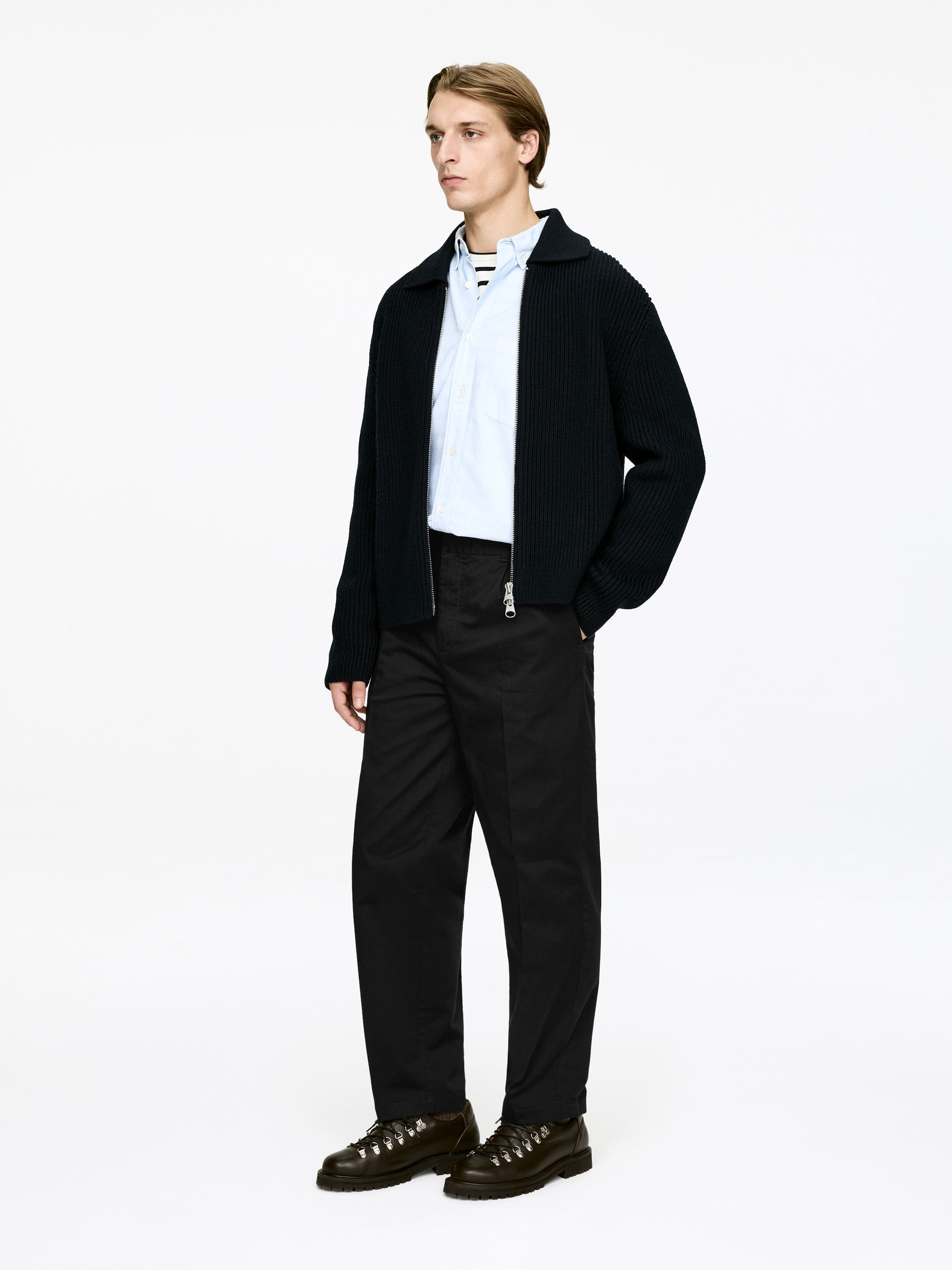 Loose Fit Cotton Trousers - Black - Loose fit - Men - StillMedia/Lookbook - 5