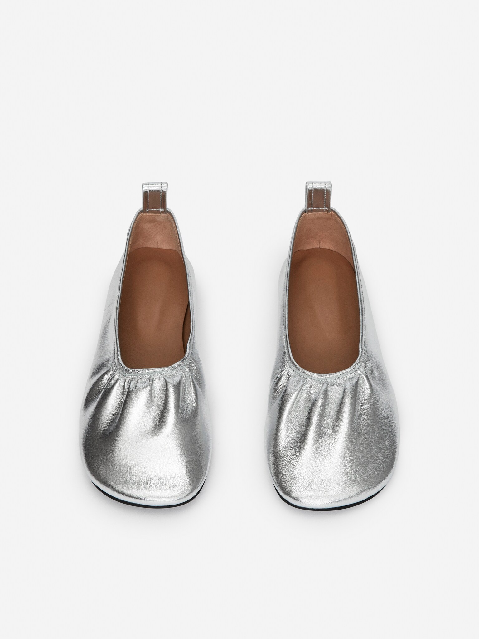 Ballerines en cuir - Argent - 3