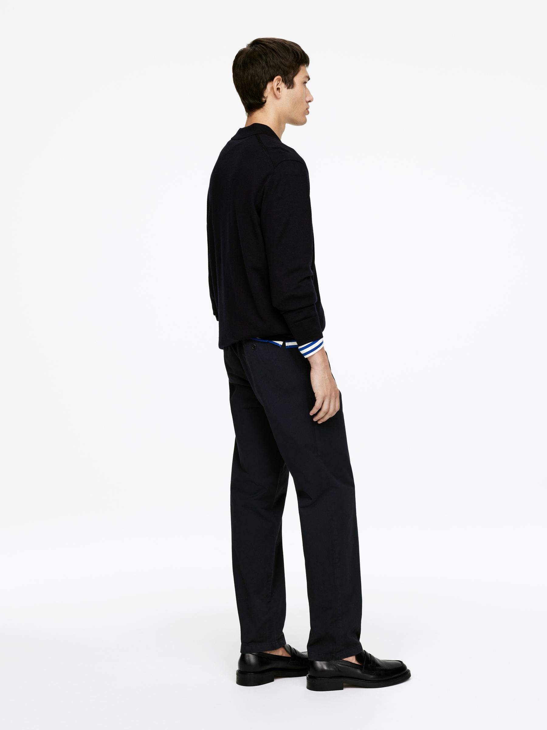 Straight Cotton Chinos - Dark Blue - Regular fit - Men - StillMedia/Lookbook - 5