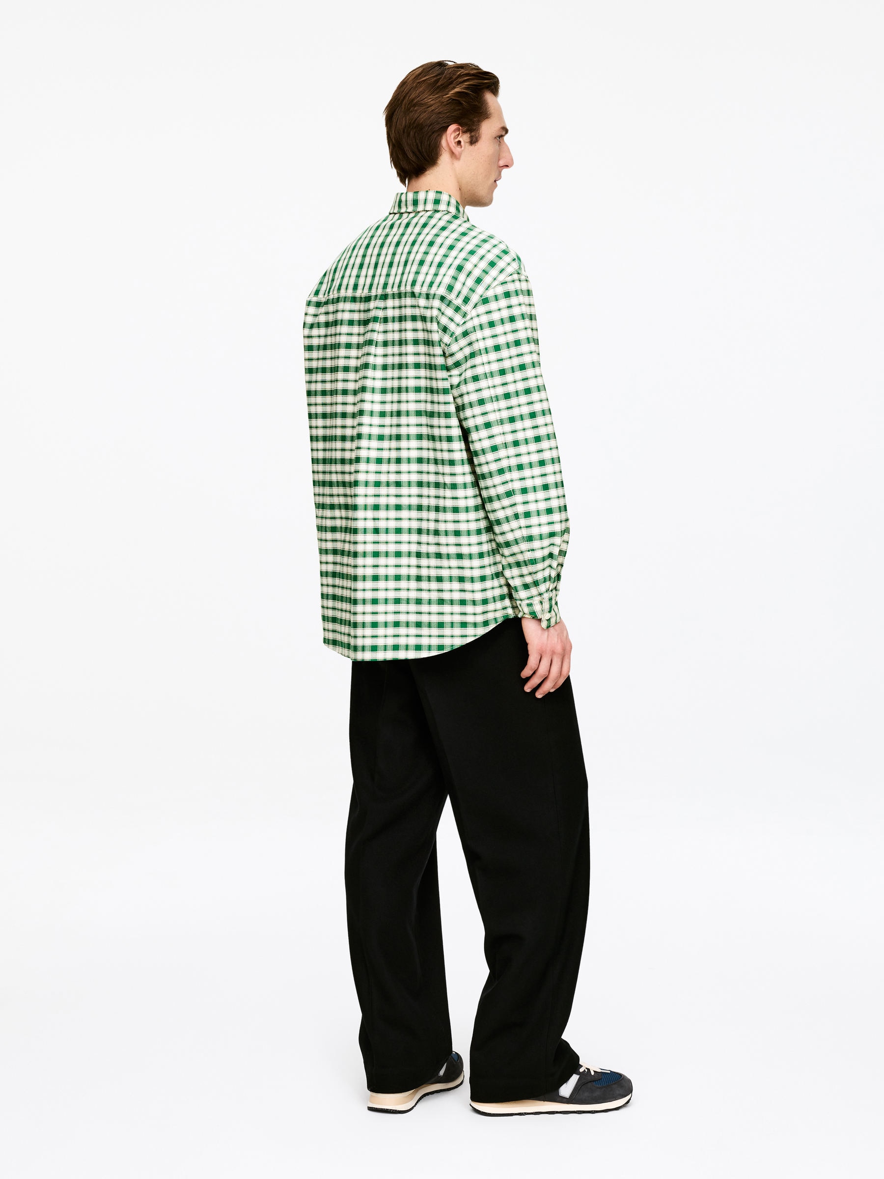Oversized Oxford Shirt - Green/Checkered - Oversized - Men - StillMedia/Lookbook - 4