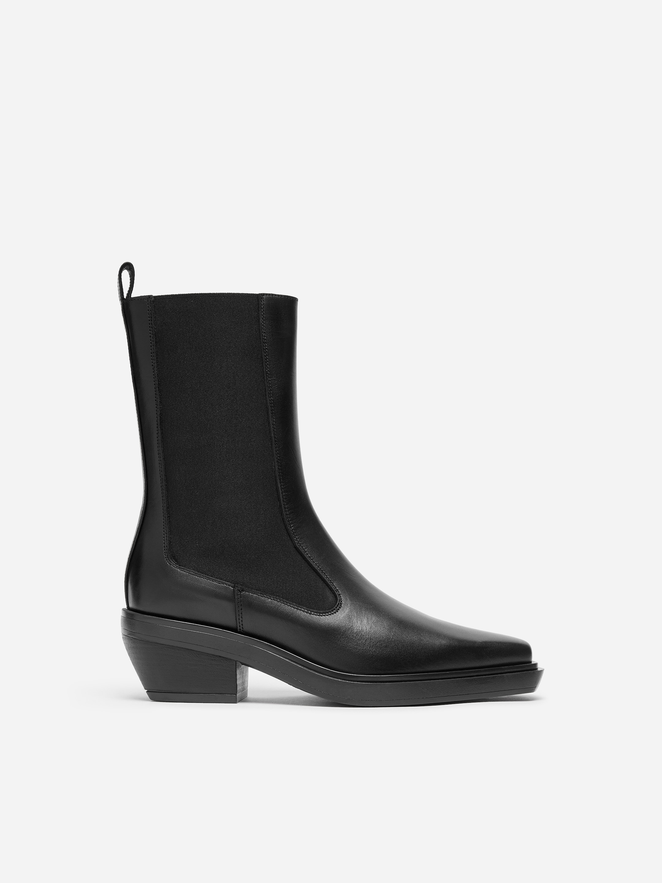 Leather boots-Black-20828