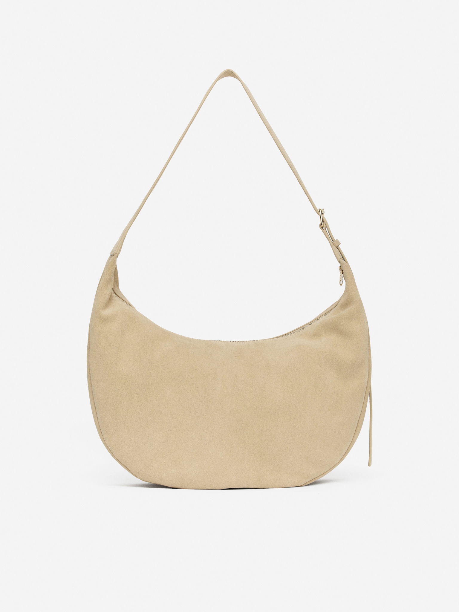 Veloursledertasche - Beige - 6