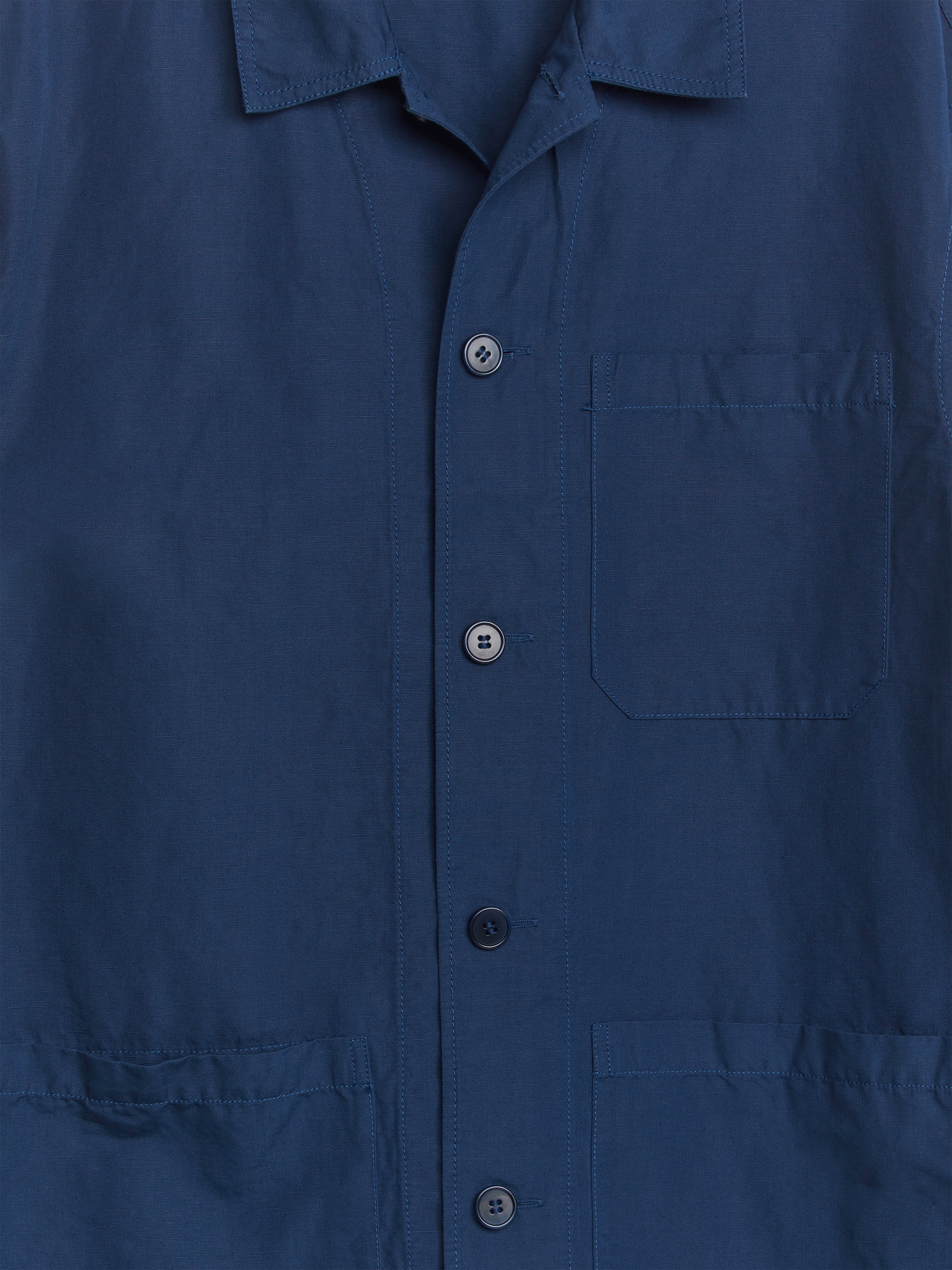 Cotton Linen Overshirt - Dark Blue - Relaxed fit - Men - StillMedia/DescriptiveDetail - 2