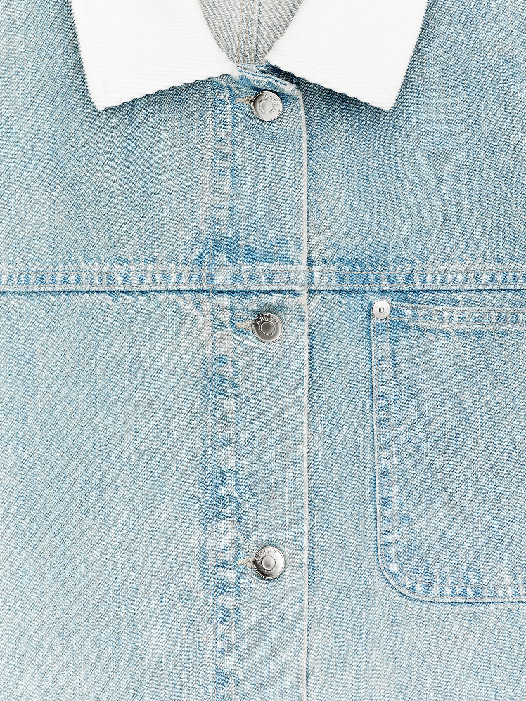 Giacca in denim con colletto in velluto a coste - Blu - Regular fit - Women - StillMedia/DescriptiveDetail - 1