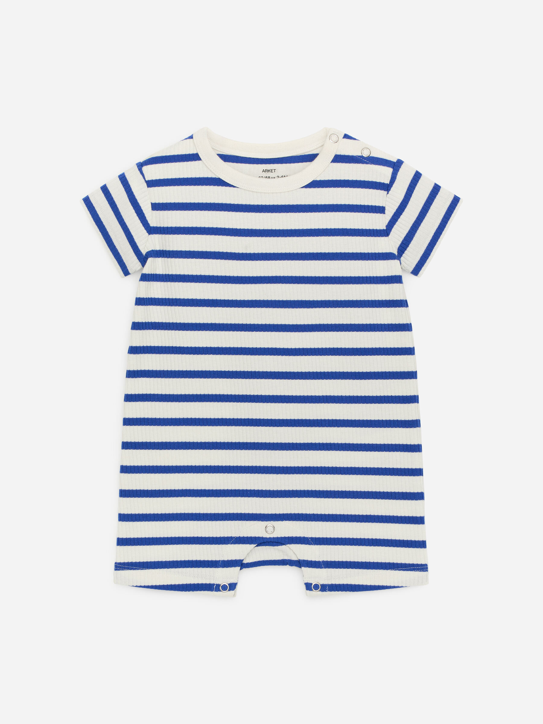 Short Ribbed Jersey Romper-#3B4EA3-18883