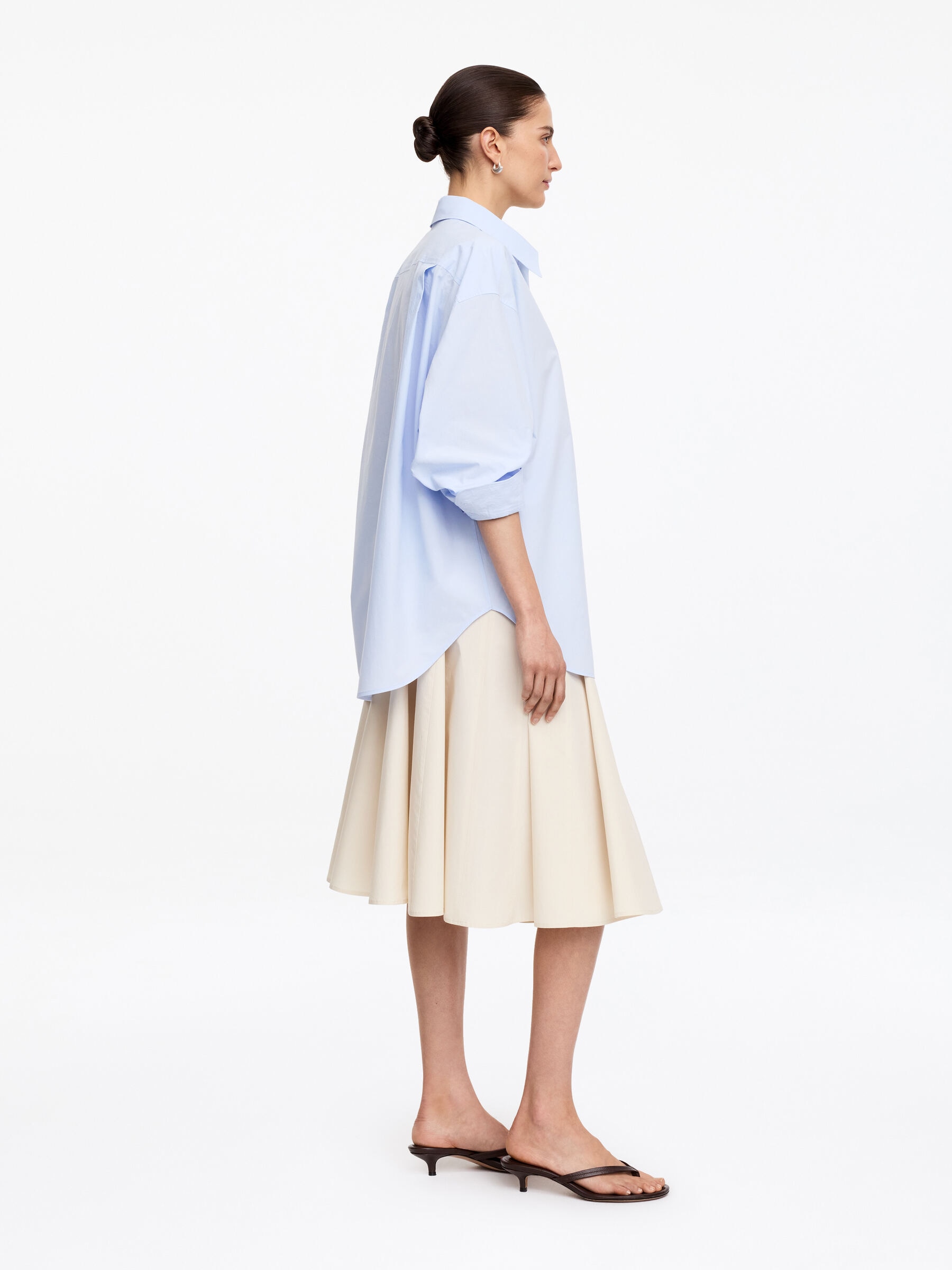 Cotton Midi Skirt - Off White - Regular fit - Women - StillMedia/Lookbook - 4