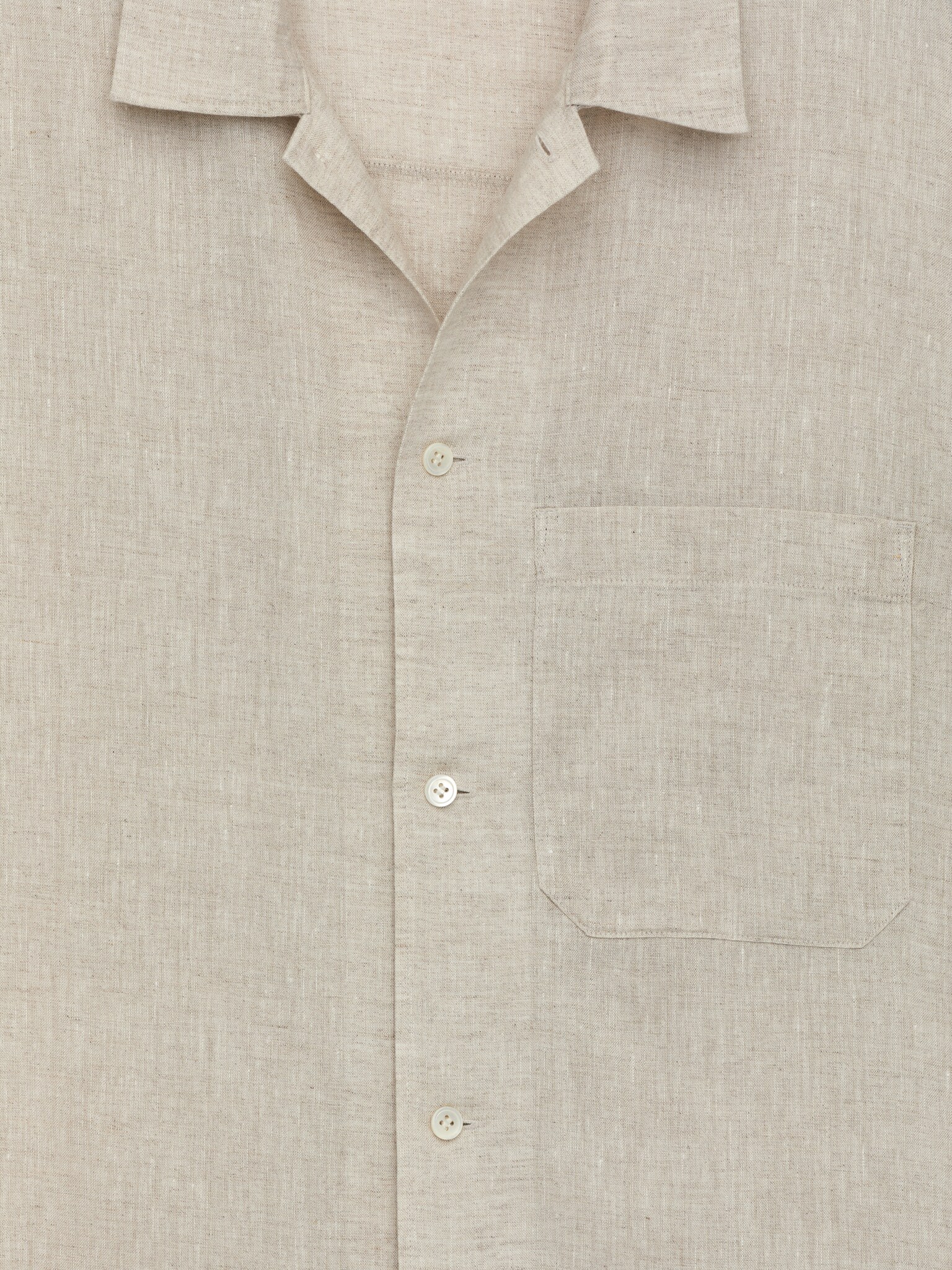 Chemise en lin à manches courtes - Beige/Bleu foncé/Vert/Noir - 3