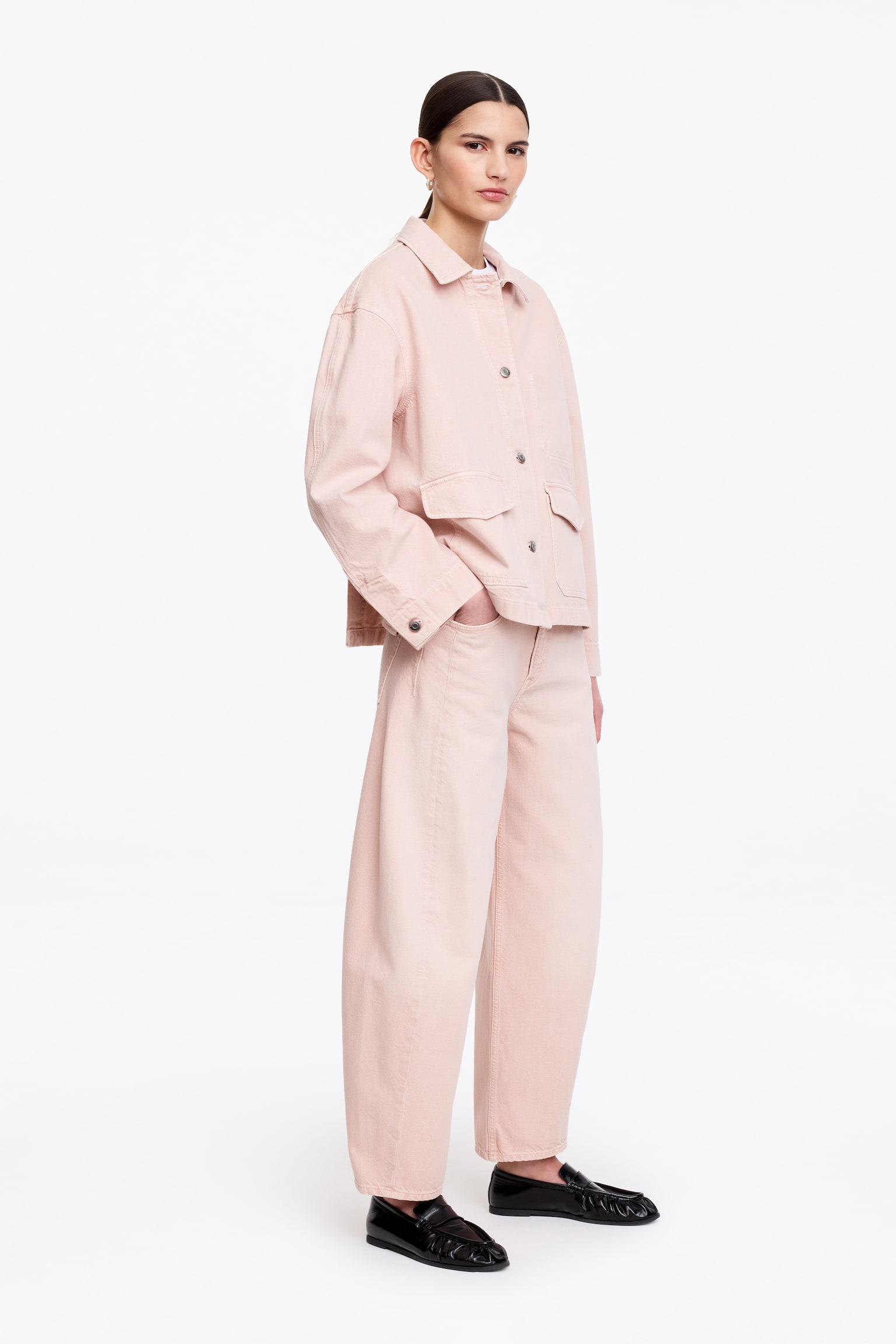 Boxy denim overshirt - Roze/Blauw - 3