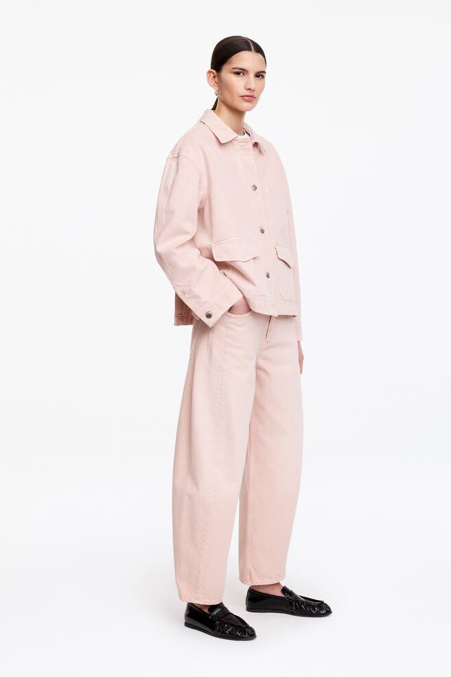 Kastiges Overshirt aus Denim -Rosa - 3