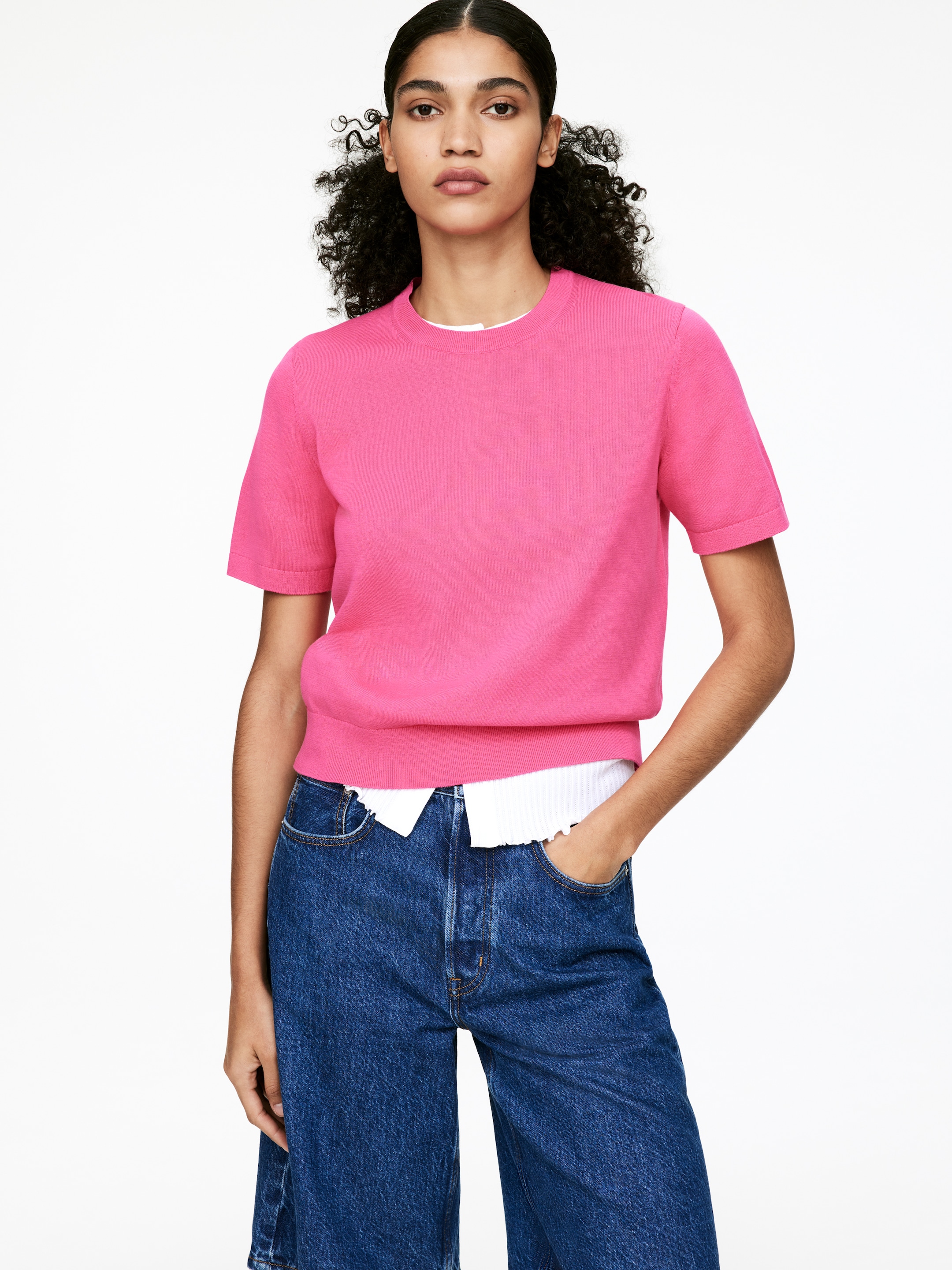 Größeres Bild anzeigen: Kurzärmliges Strickoberteil - Rosa - Ladies | H&M AT 4