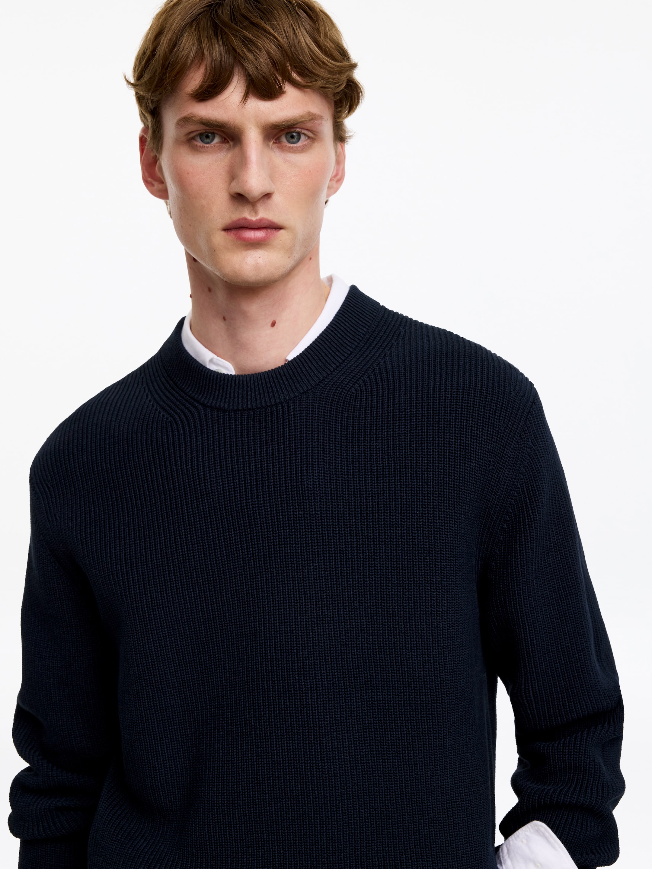 Maglione girocollo in cotone - Blu scuro - Regular fit - Men - StillMedia/Lookbook - 2