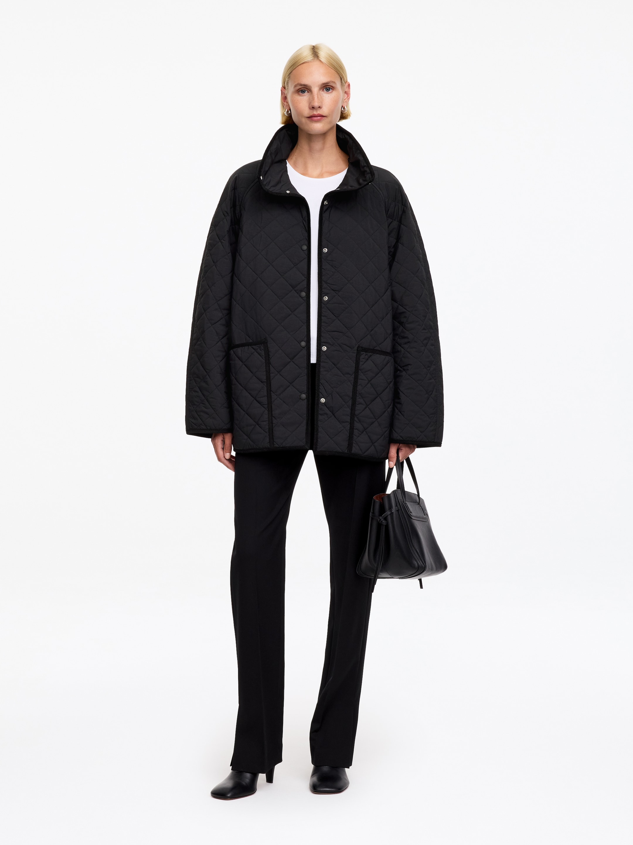 Lockere Steppjacke-Black-19916