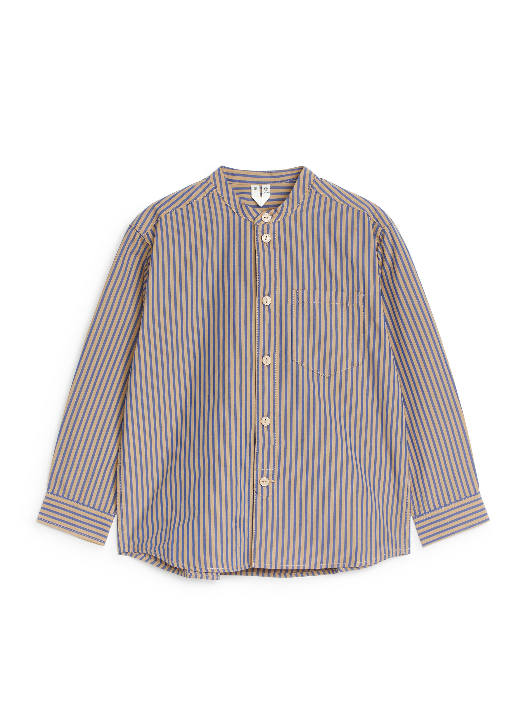 Kragenloses Baumwollhemd - Blau/Beige - Relaxed Fit - Kinder - StillMedia/DescriptiveStillLife - 3