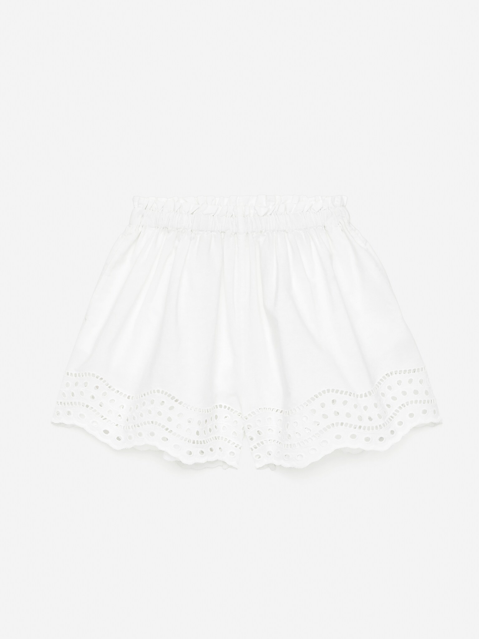 Pantalones cortos con bordado inglés - Blanco
