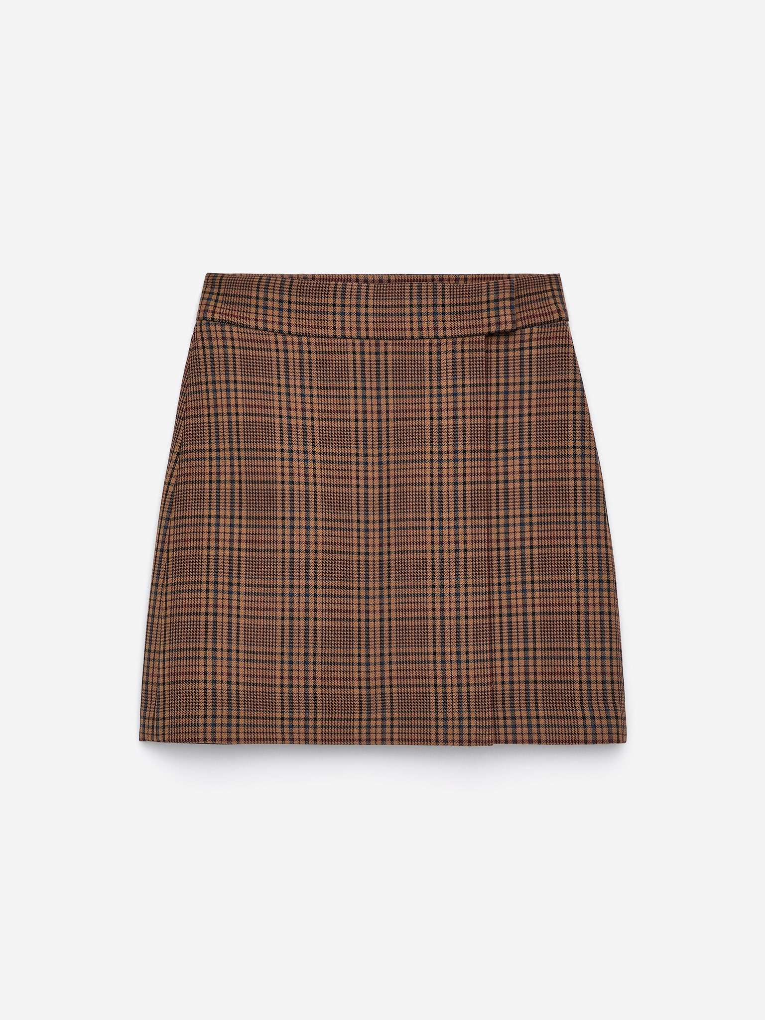 Omslagsskjørt - Mørk beige/rutete - 2