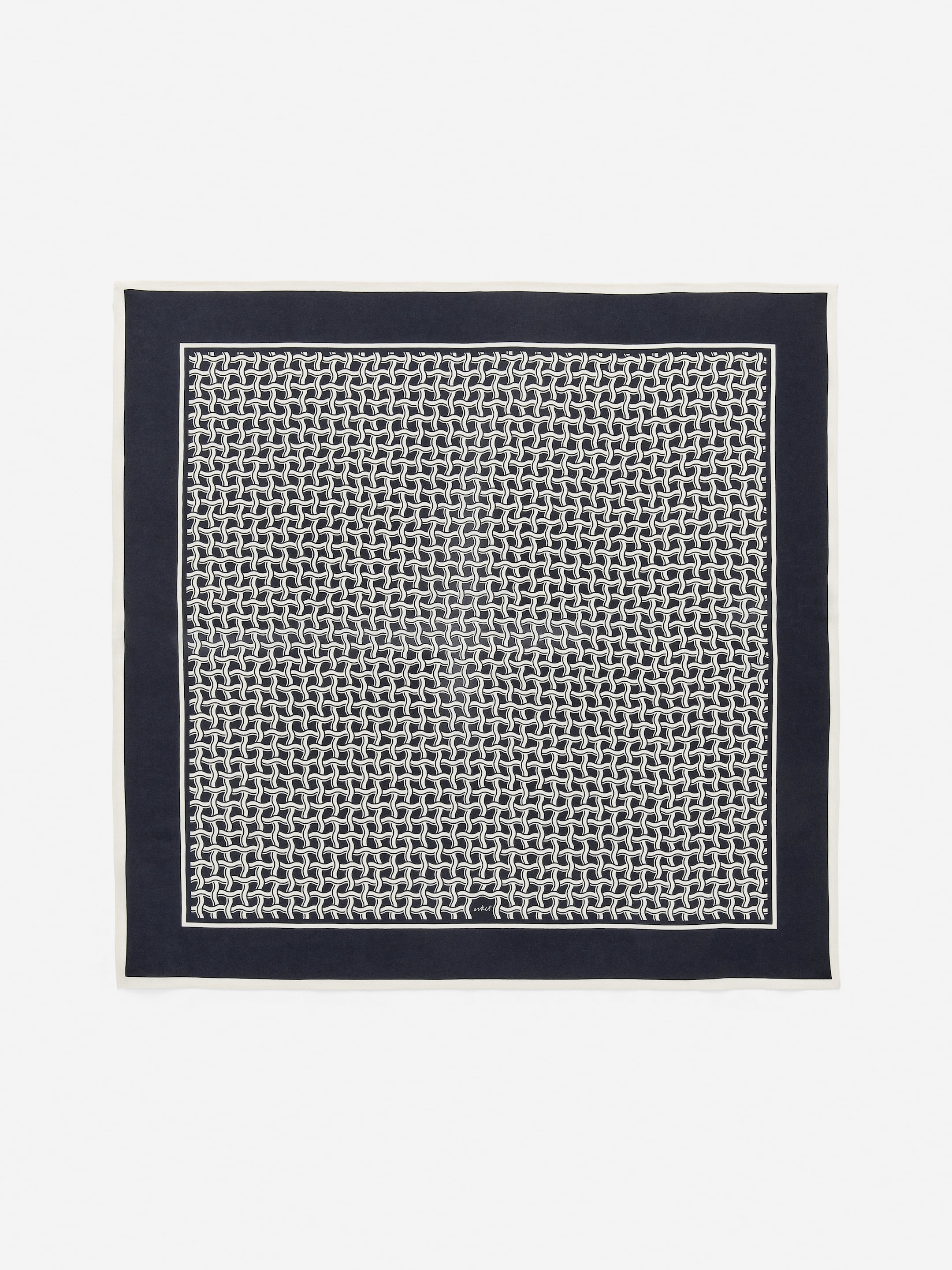 Zobrazit větší obrázek: Hedvábný šátek s potiskem - Tmavě modrá/Slonová kost - ŽENY | H&M CZ 1