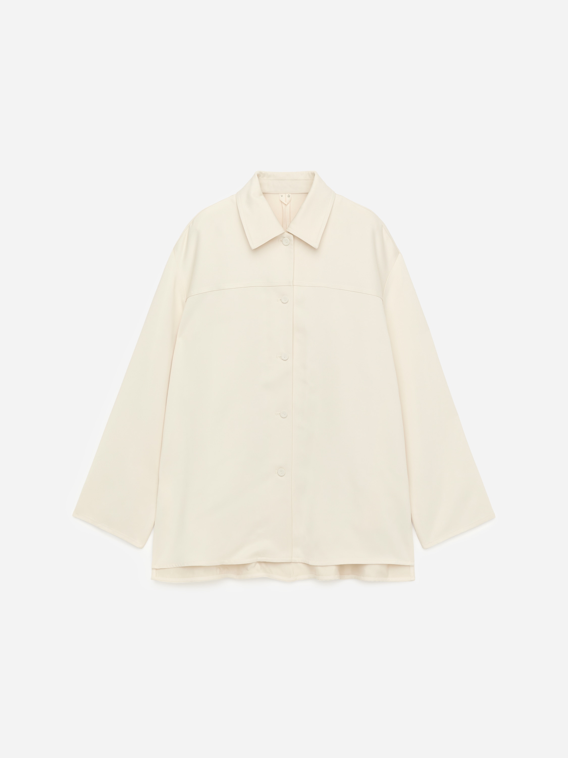 Overshirt in raso - Beige chiaro