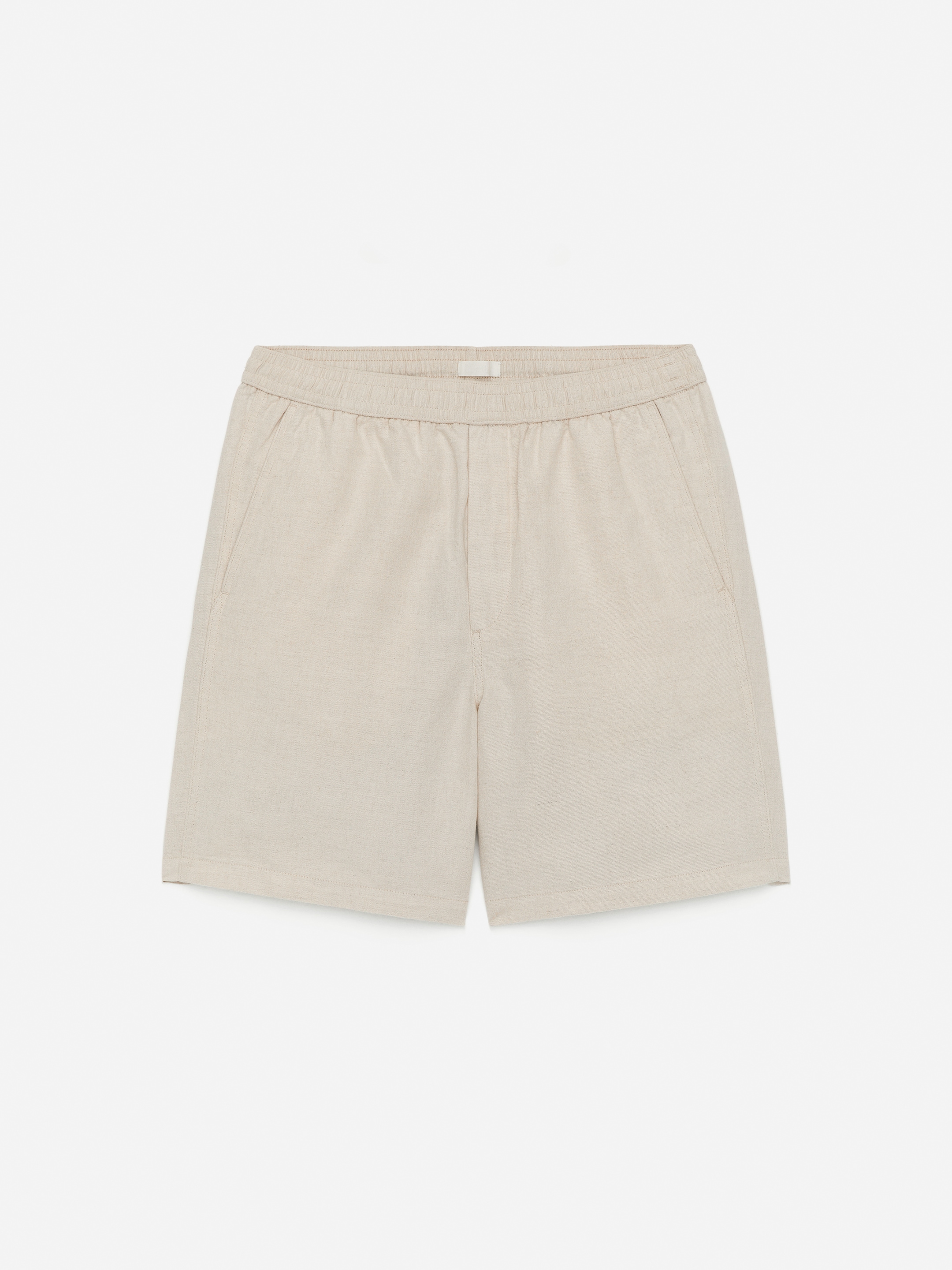 Baumwoll-Leinen-Shorts mit Schnürung-#D4D4B8-1489