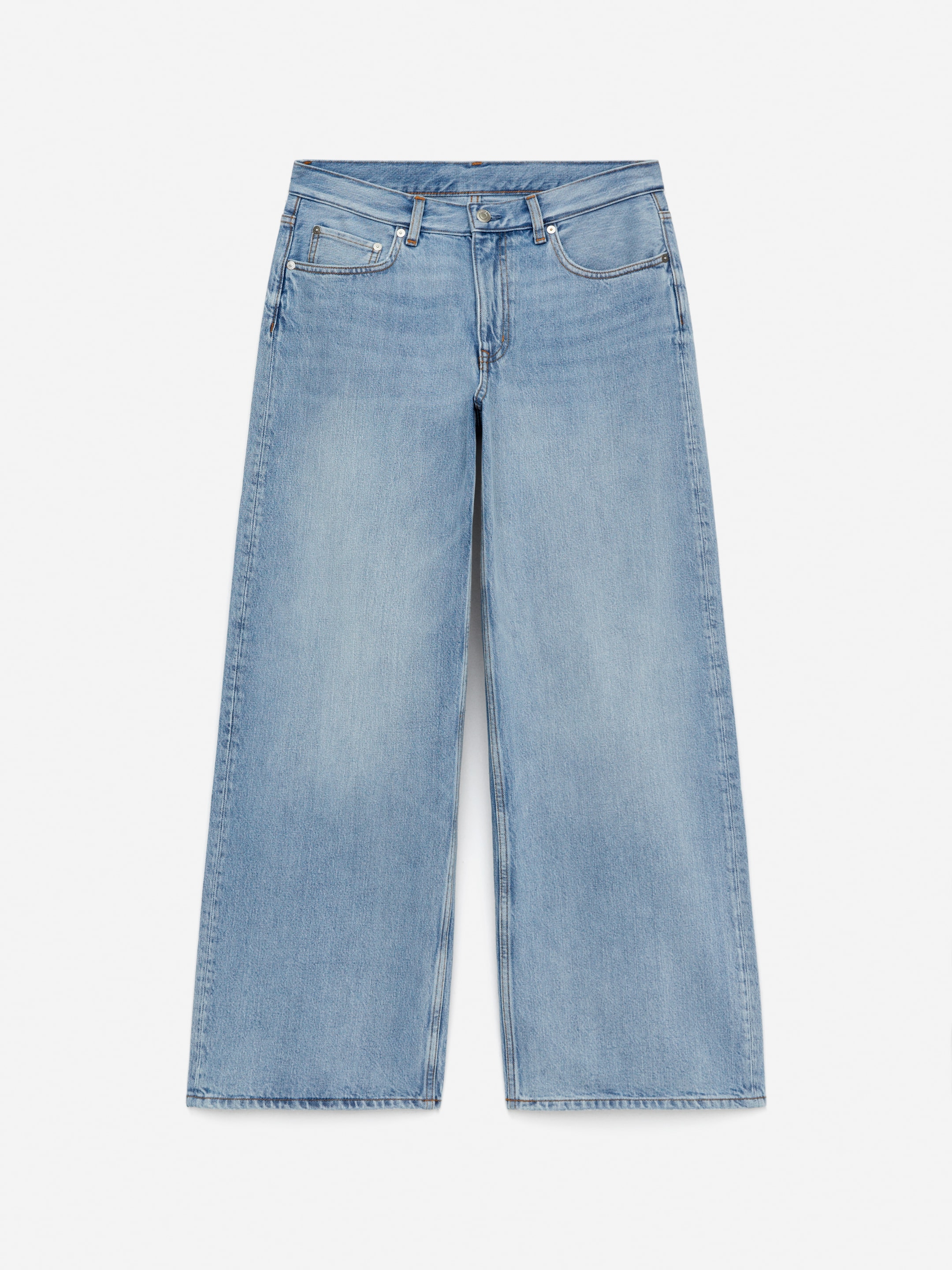 Visa större bild: CLOUD vida jeans med lös passform - Tvättad blå - DAM | H&M SE 1