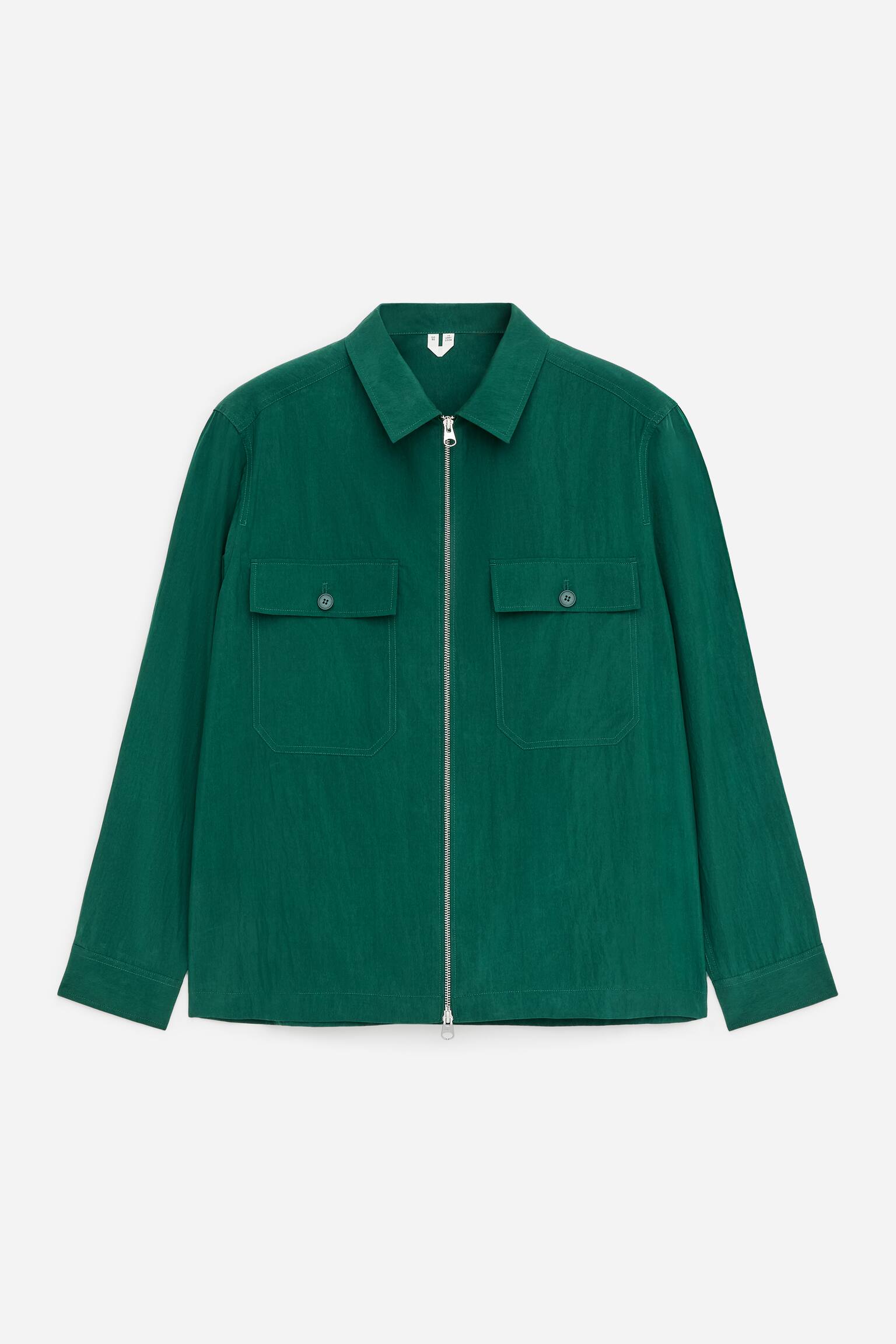 Риза от лиосел смес - Зелено/Черен - 1