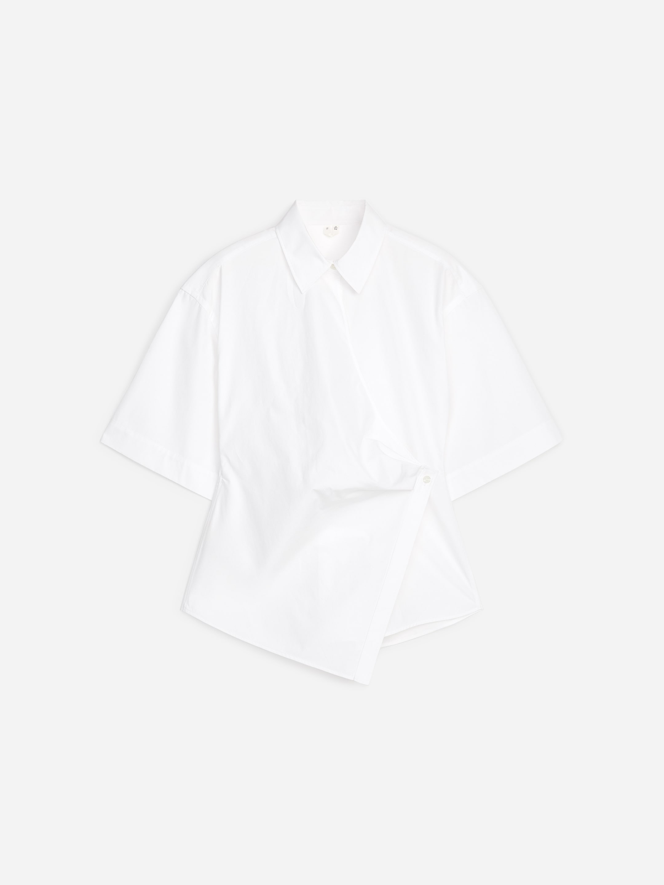 Cotton Wrap Shirt-#FFFFFF-19705