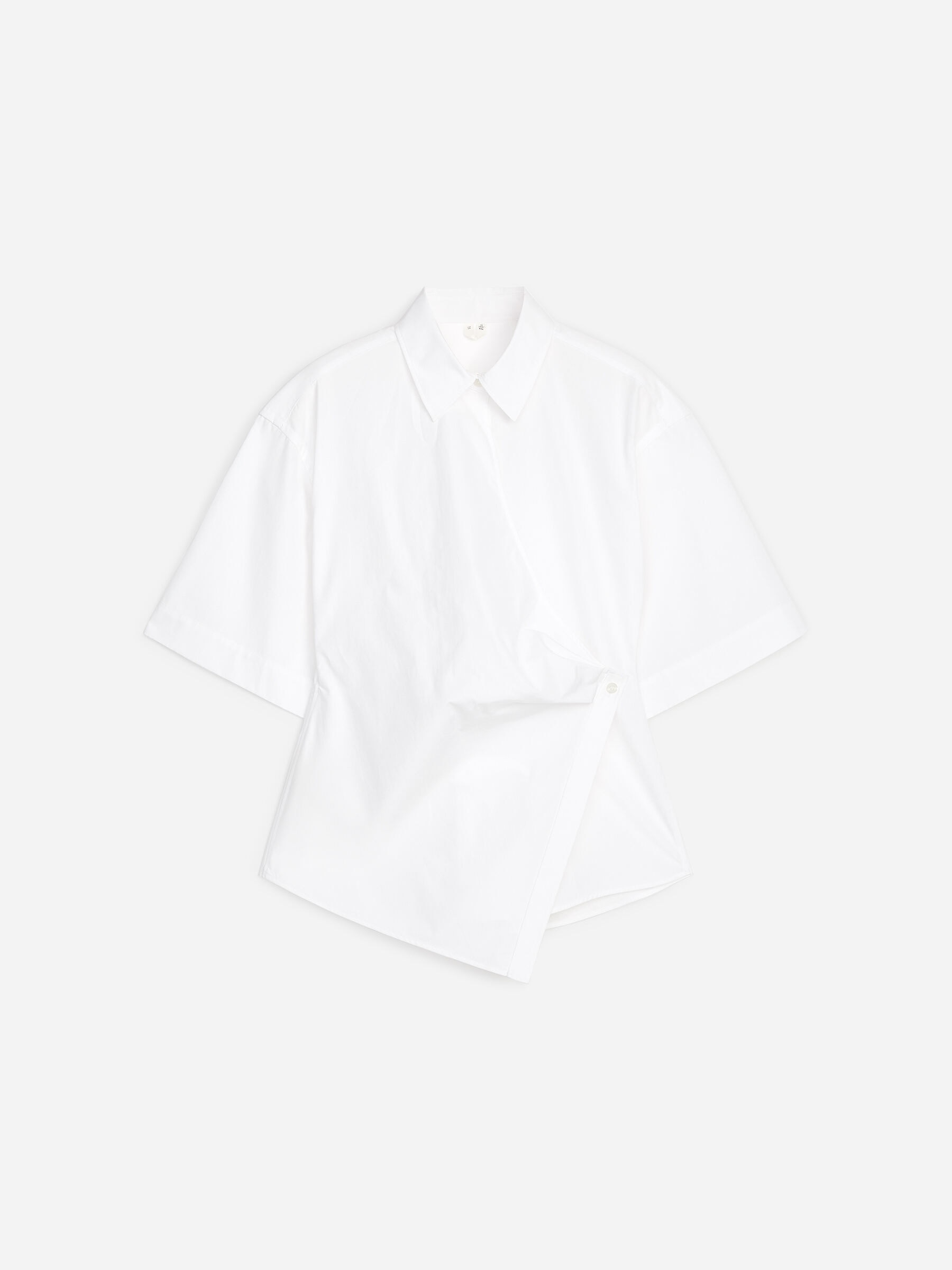 Camisa cruzada de algodón-#FFFFFF-19705