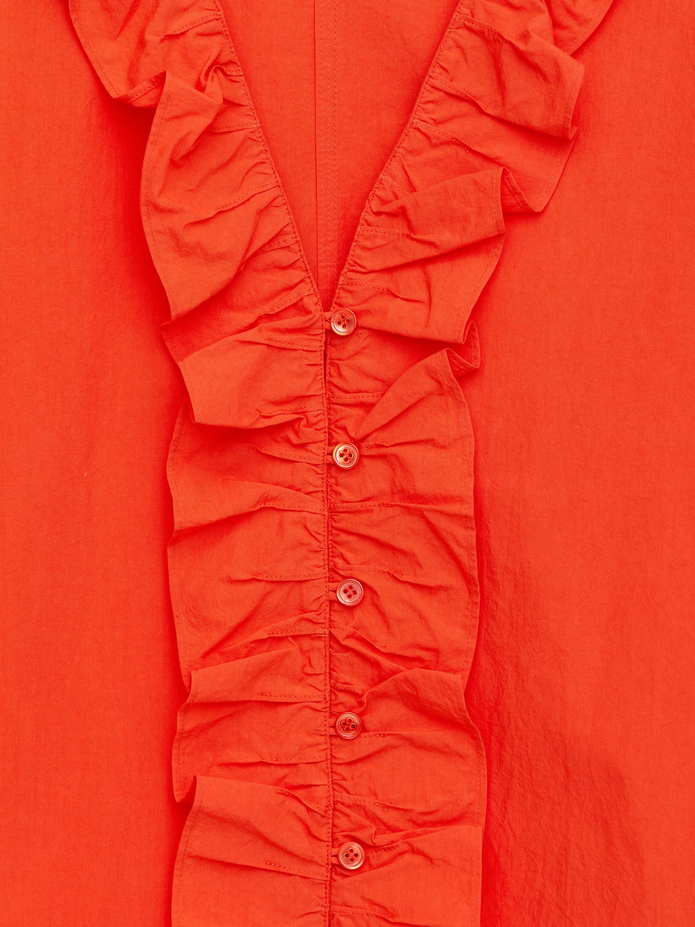 Frill Blouse - Bright Orange - Regular fit - Women - StillMedia/DescriptiveDetail - 1