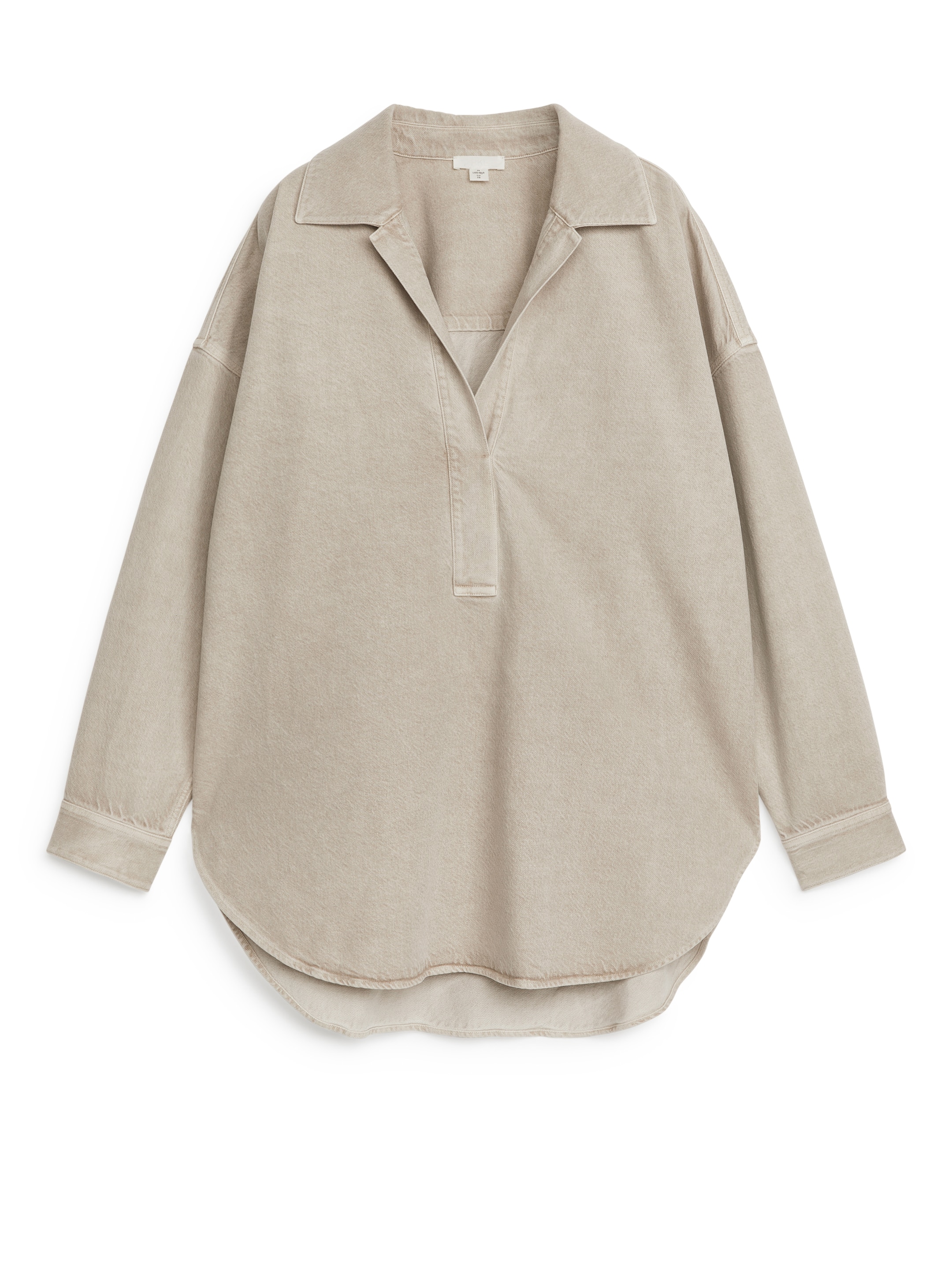 View larger image: Overdyed Pop-Over Shirt - Greige - Ladies | H&M GB 1