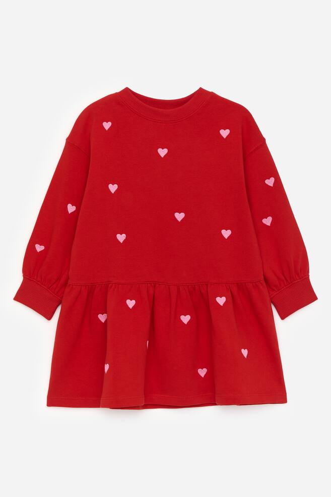Robe sweat oversize - Rouge/Rose - 1