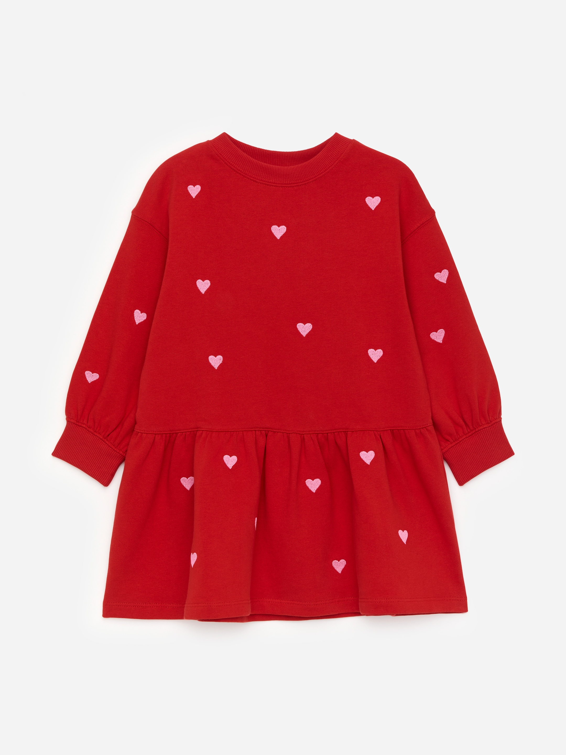 Oversized Sweatshirt Dress-#b21d1d-17602