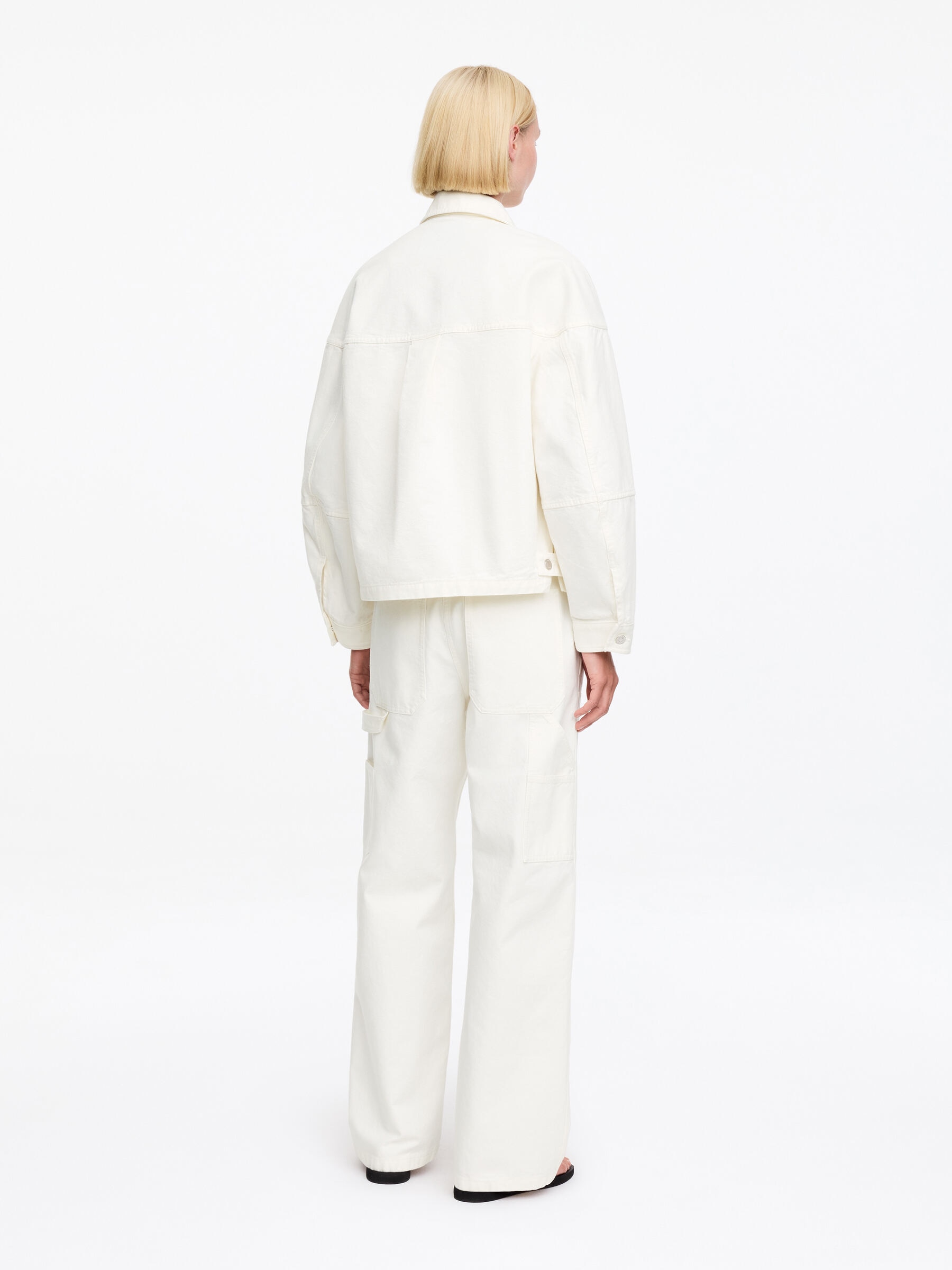 ARKET and Laila Gohar Work Trousers - Off White - Loose fit - Women - StillMedia/Lookbook - 5