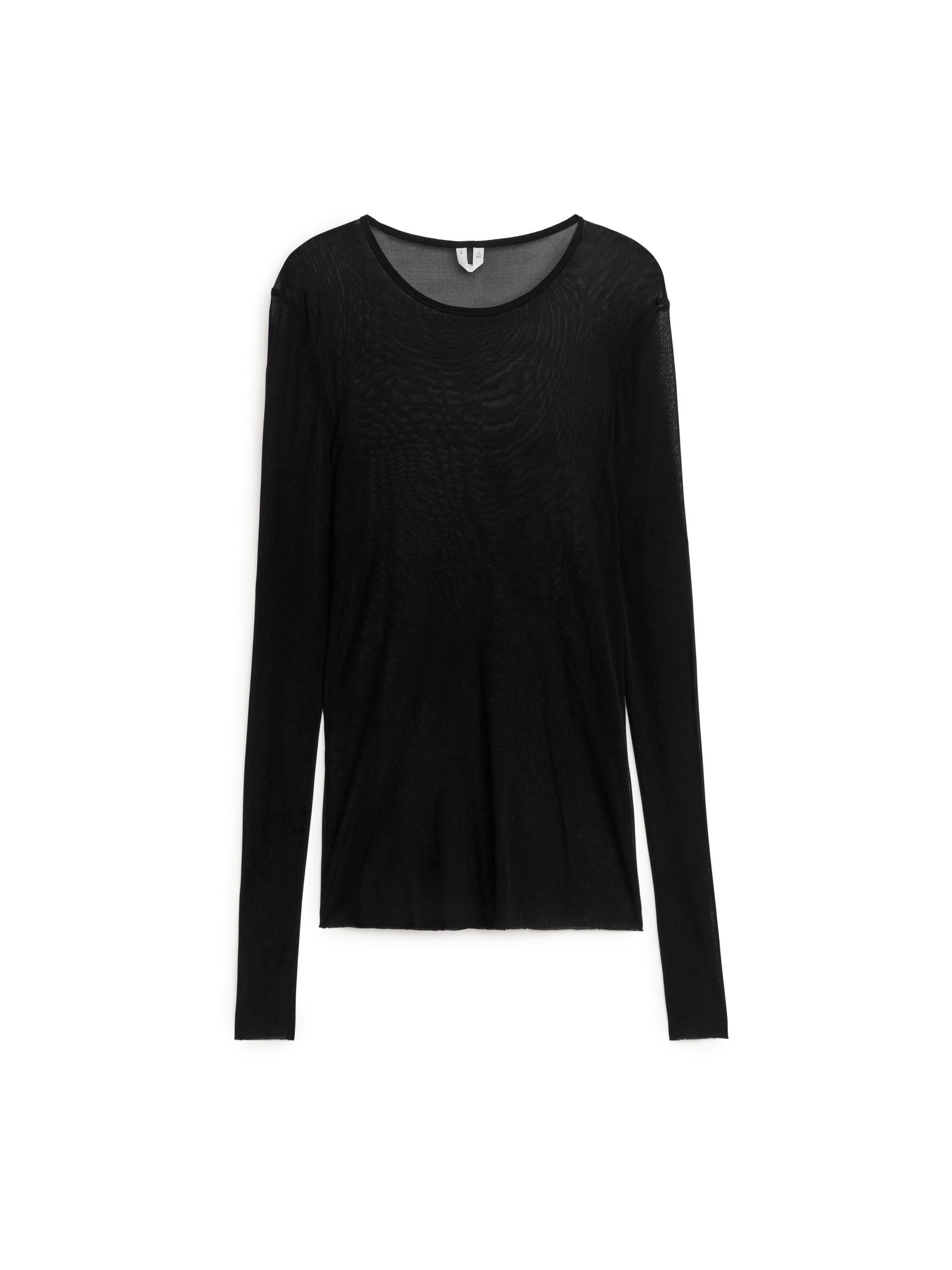 Rib-Knit Silk Top-#272628-6080