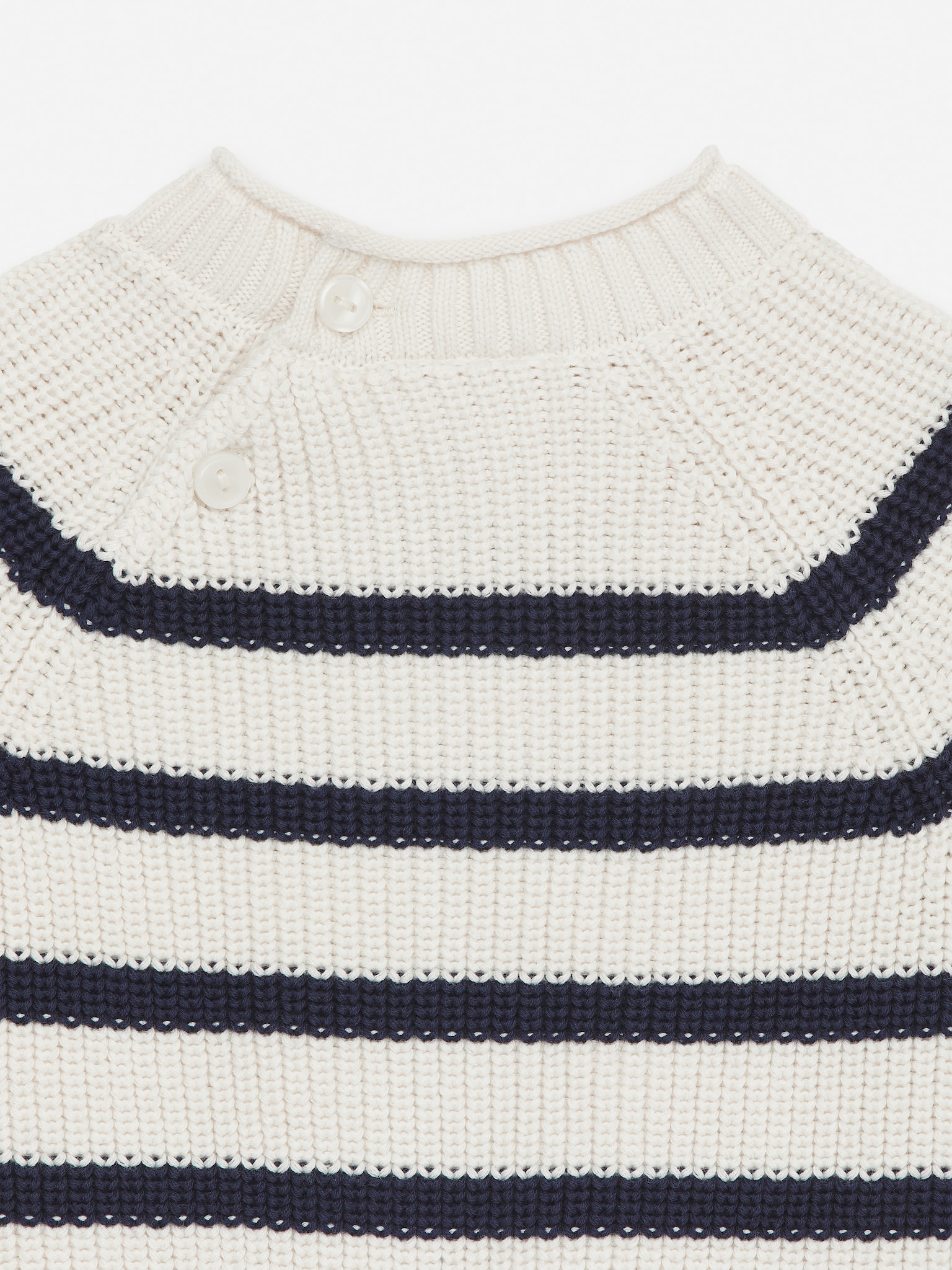 Pull en coton - Blanc/Bleu foncé - 2