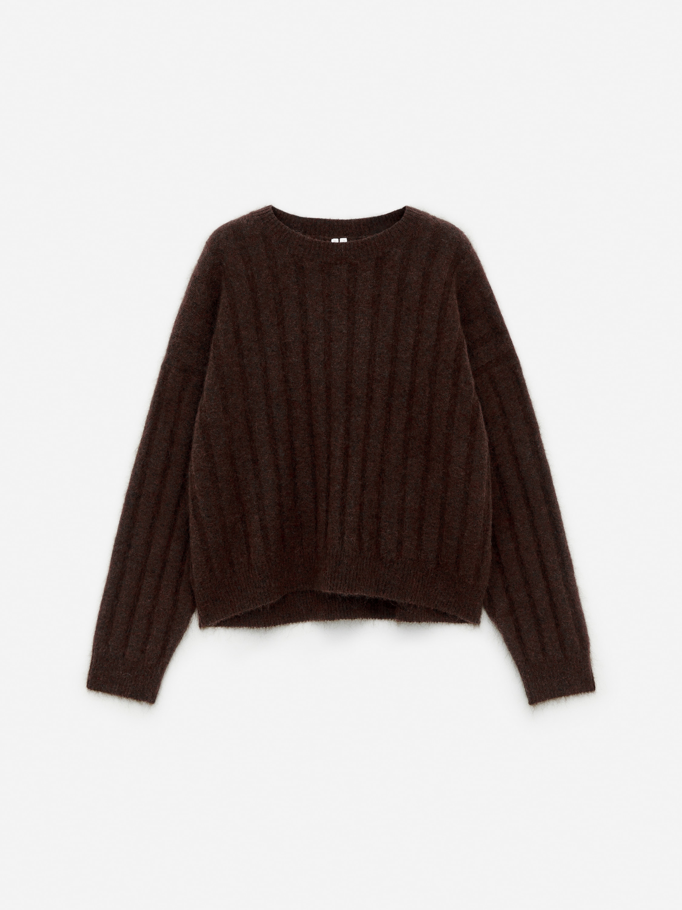 Genser i en blanding av mohair og ull - Mørkebrun/Dusty rosa