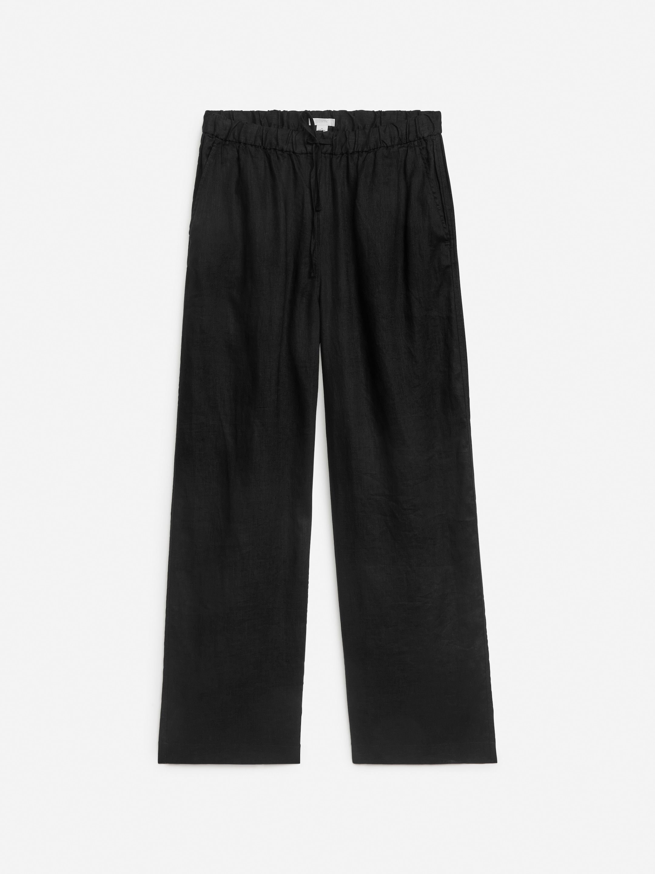 View larger image: Linen Drawstring Trousers - Black - Ladies | H&M GB 1
