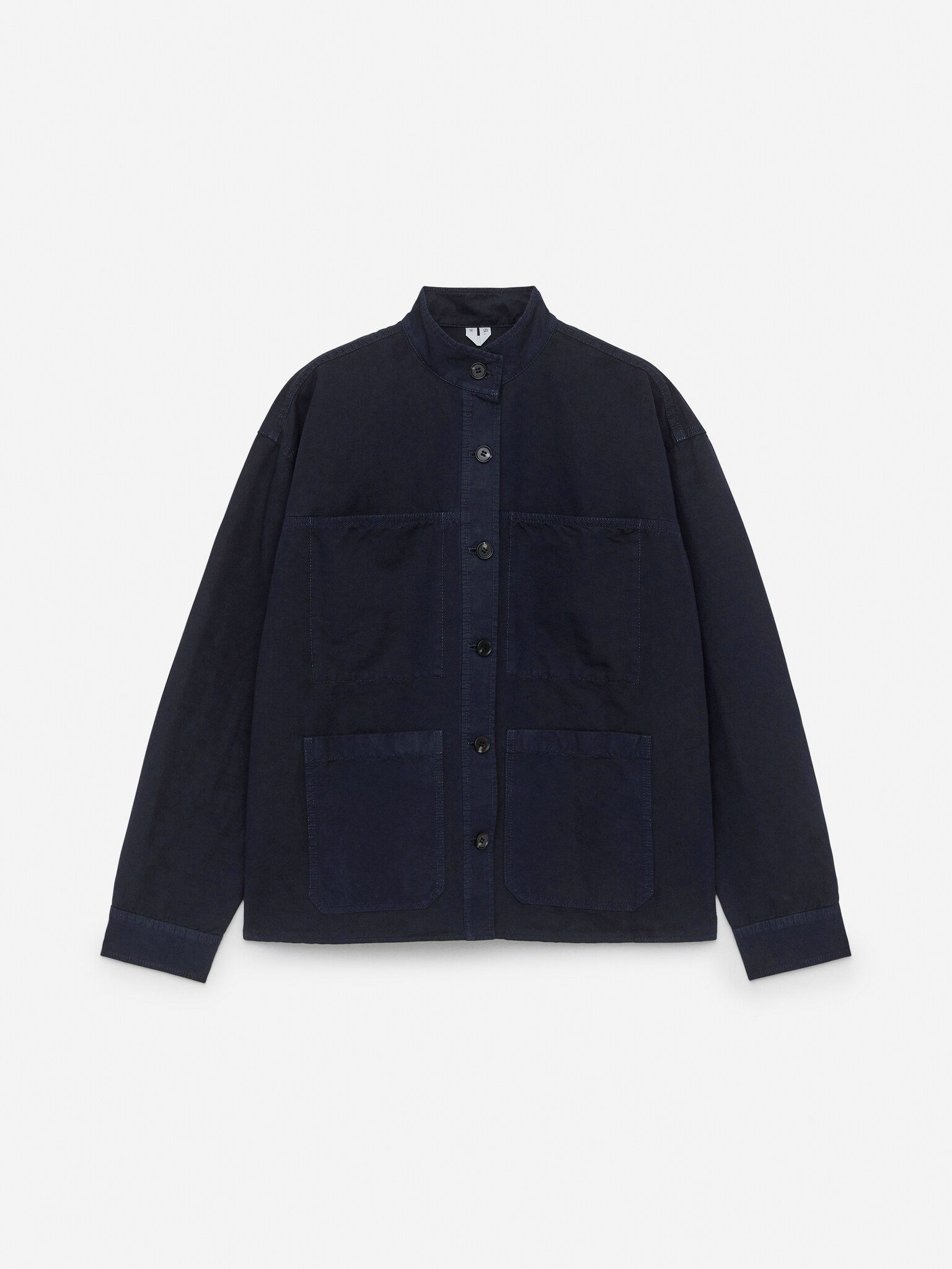 Overshirt in cotone e lino - Blu scuro