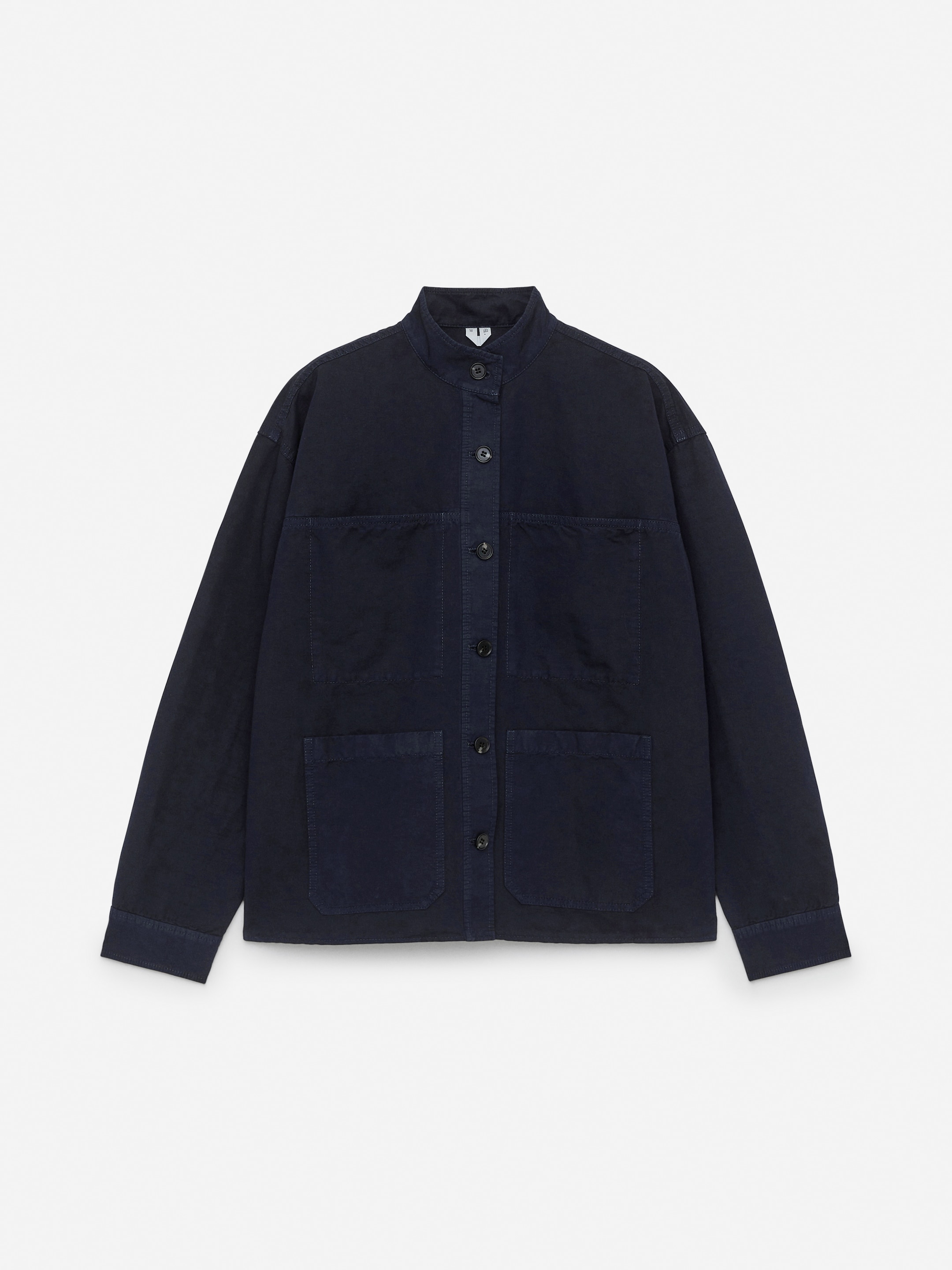 Cotton-Linen Overshirt - Dark Blue - Regular fit - Women - StillMedia/DescriptiveStillLife - 2
