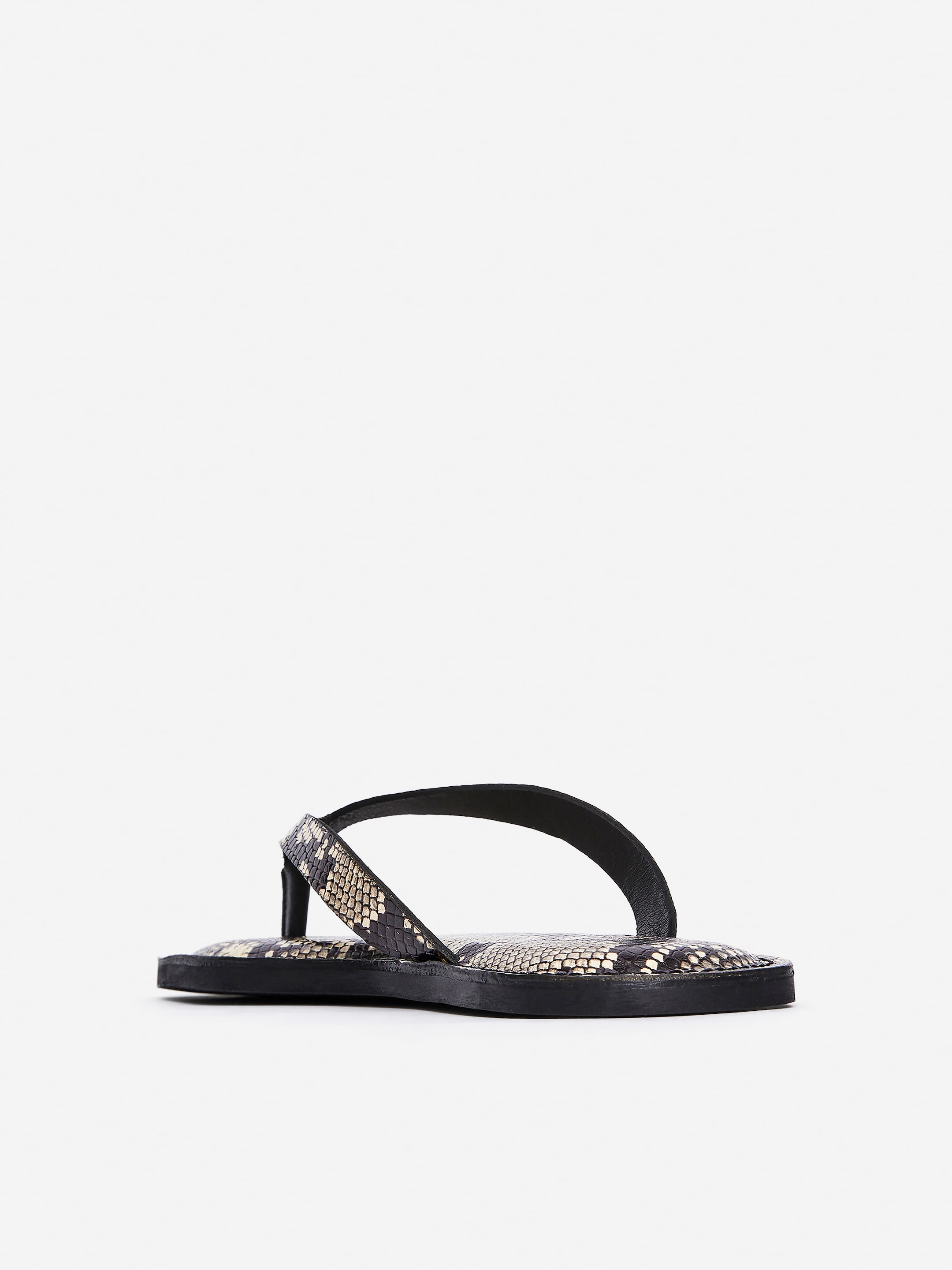 Grotere afbeelding bekijken: Leren teensandalen - Beige/slangenprint - DAMES | H&M BE 6